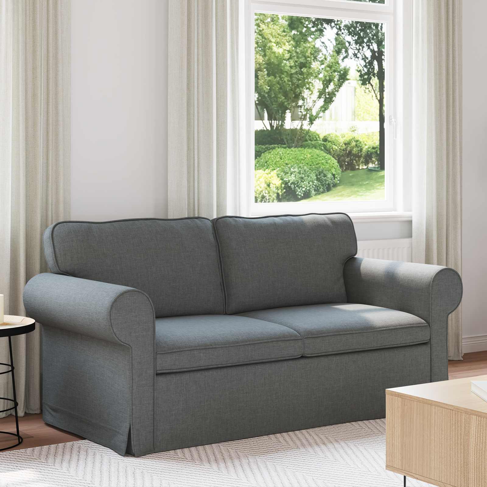 Canapé Gris foncé 175 x 82 x 80 cm tissu - XIOS