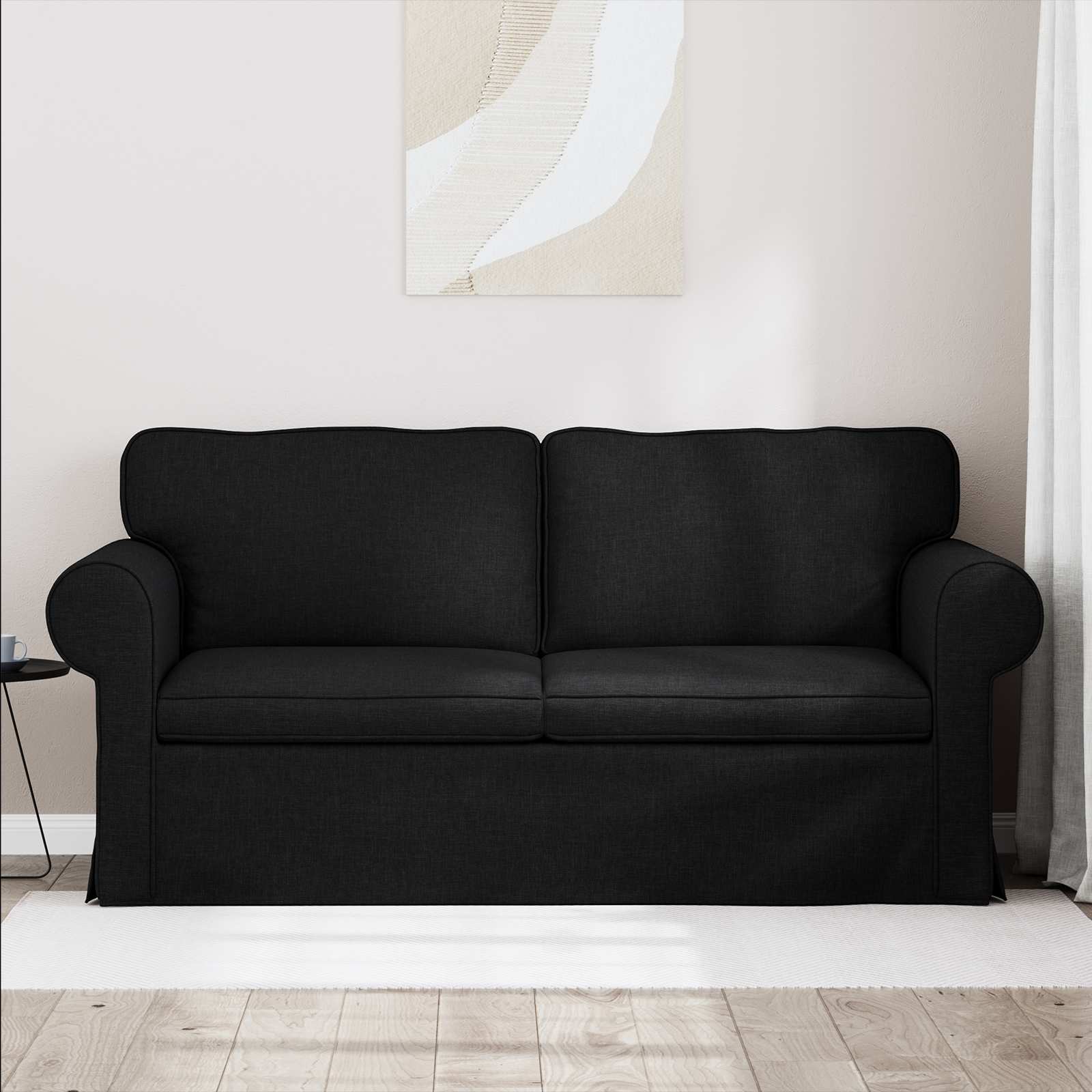 Canapé Noir 175 x 82 x 80 cm tissu - XIOS