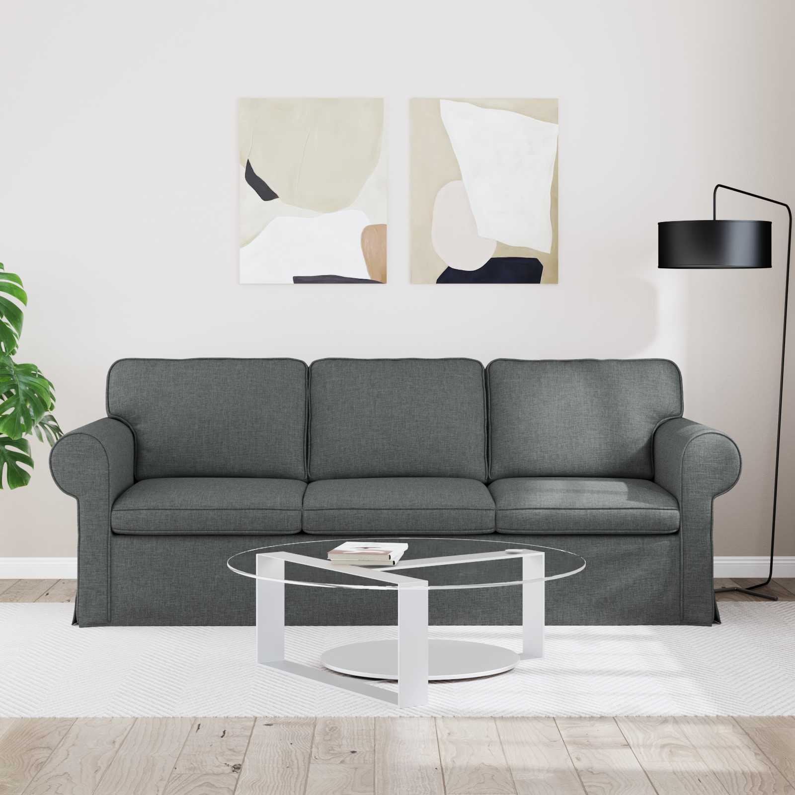 Canapé Gris foncé 215 x 82 x 80 cm tissu - XIOS