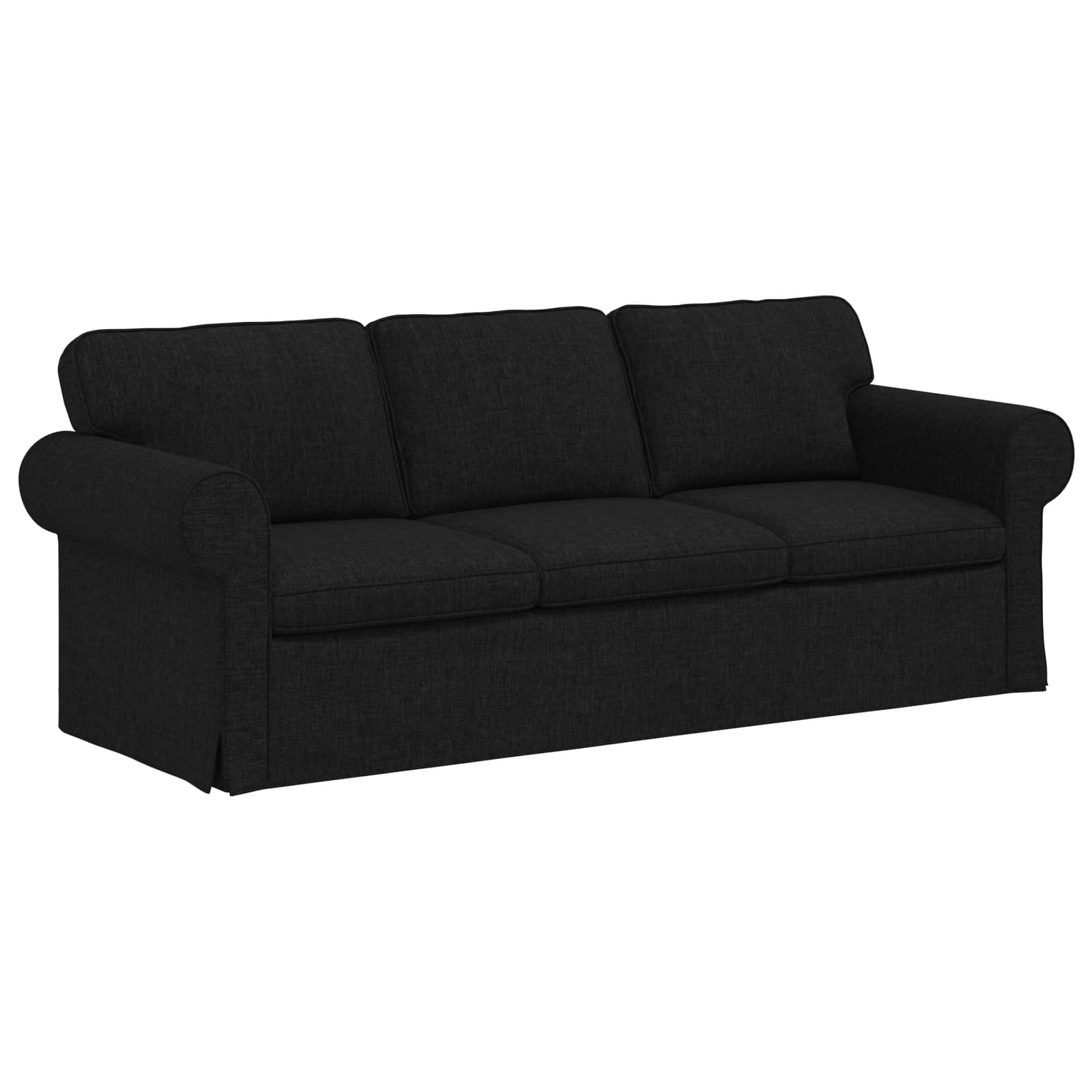 Canapé Noir 215 x 82 x 80 cm tissu - XIOS