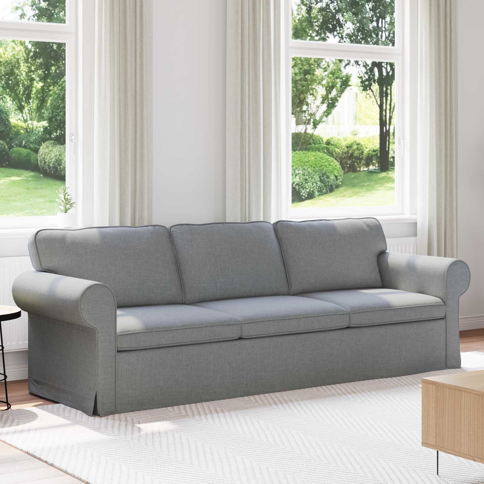 Canapé Gris clair 245 x 82 x 80 cm tissu - XIOS