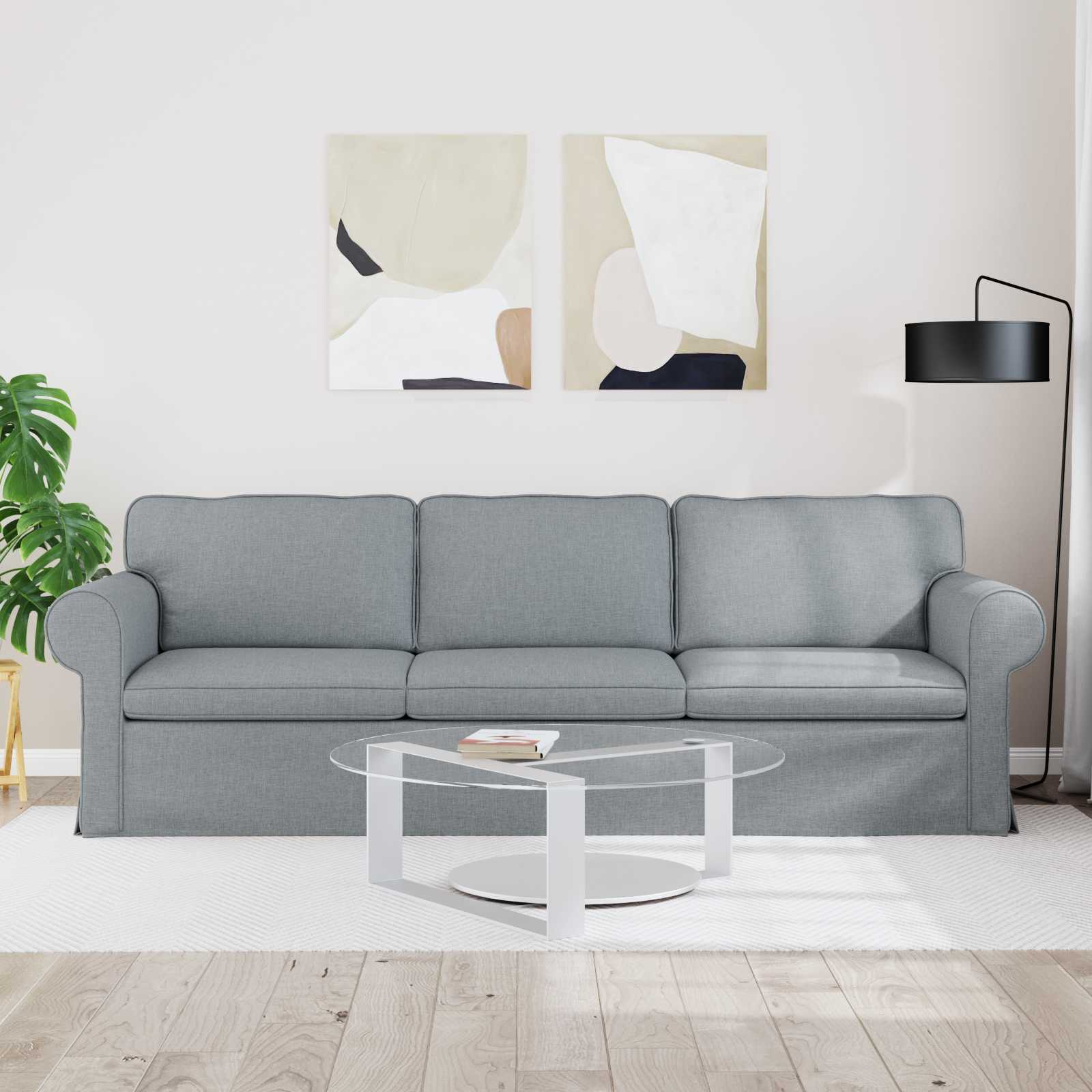 Canapé Gris clair 245 x 82 x 80 cm tissu - XIOS