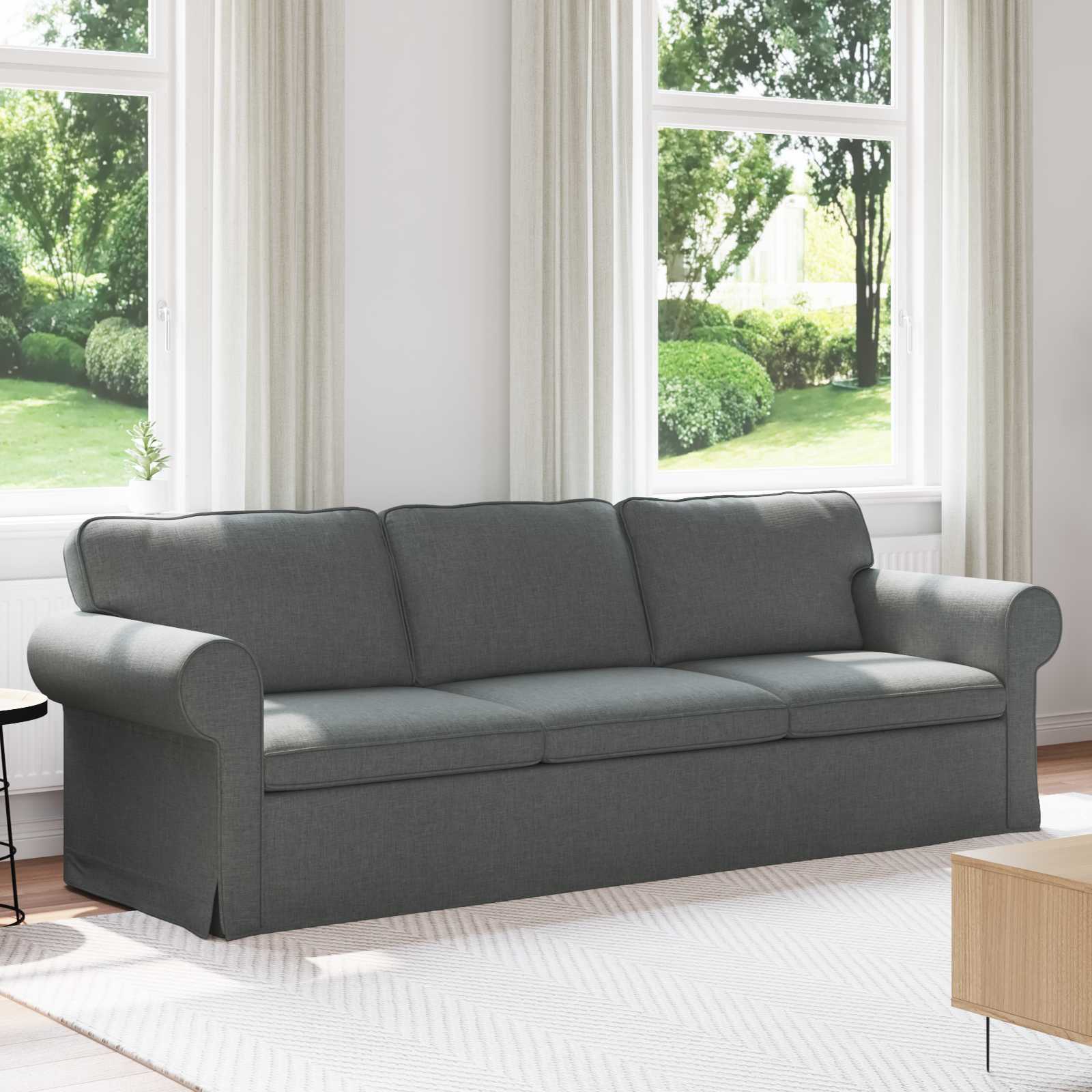 Canapé Gris foncé 245 x 82 x 80 cm tissu - XIOS
