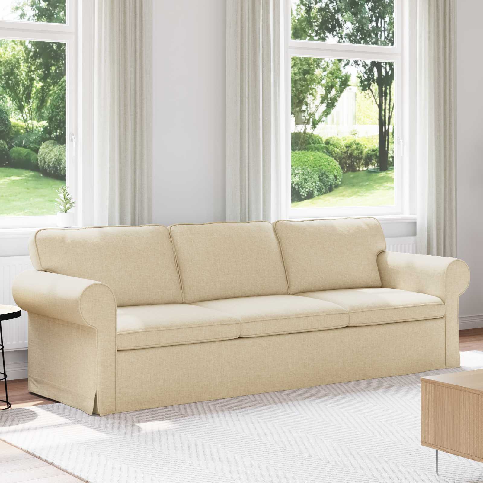 Canapé Crème 245 x 82 x 80 cm tissu - XIOS