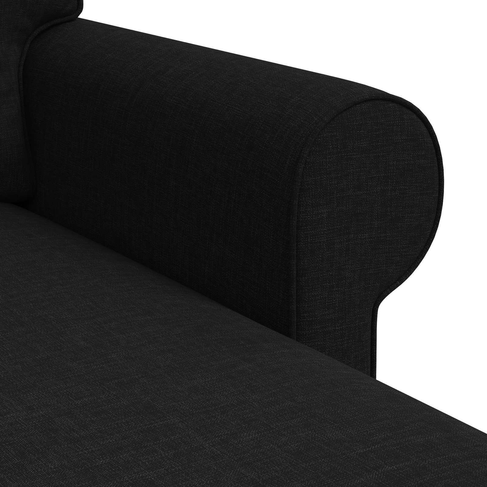 Canapé Noir 195 x 138 x 80 cm tissu