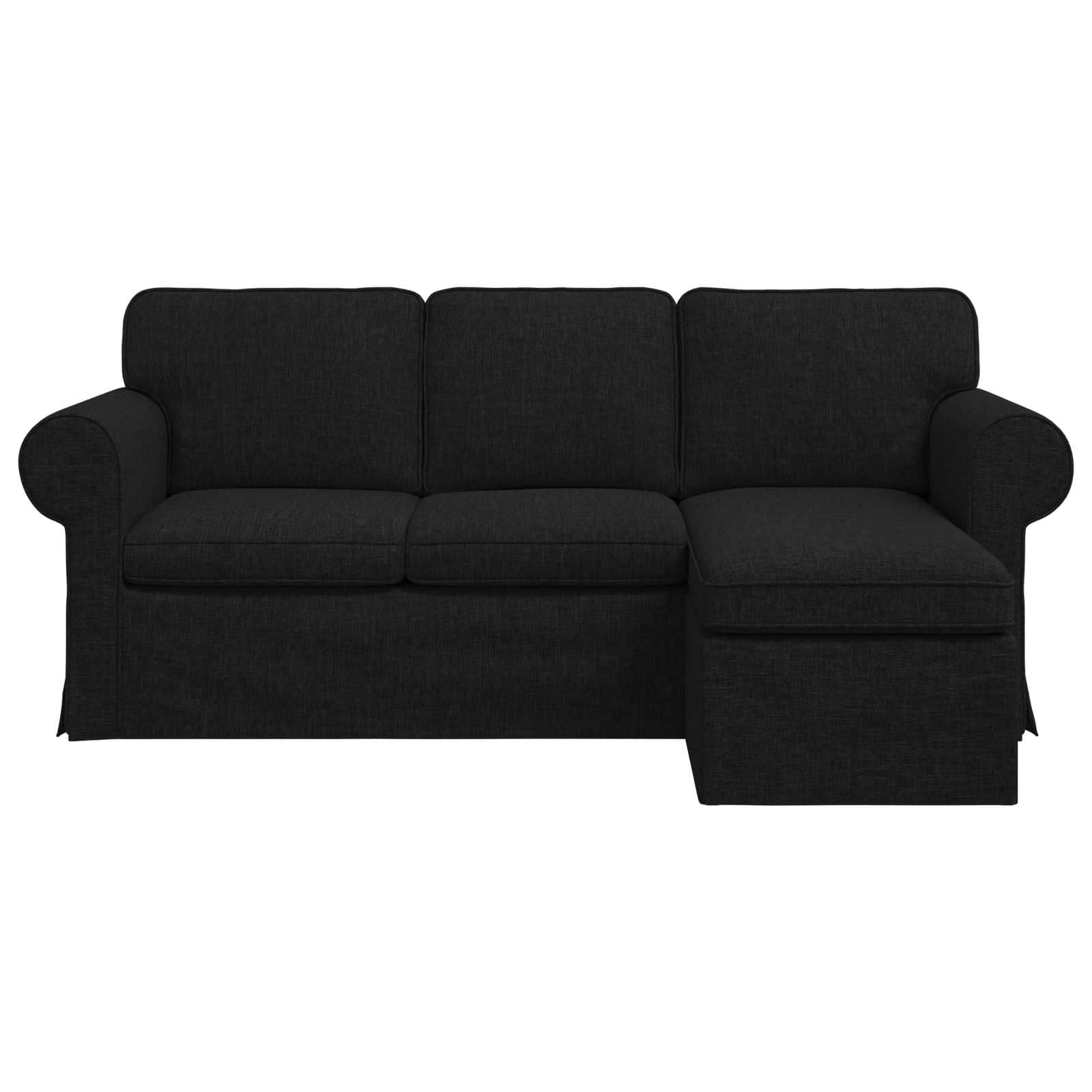 Canapé Noir 195 x 138 x 80 cm tissu
