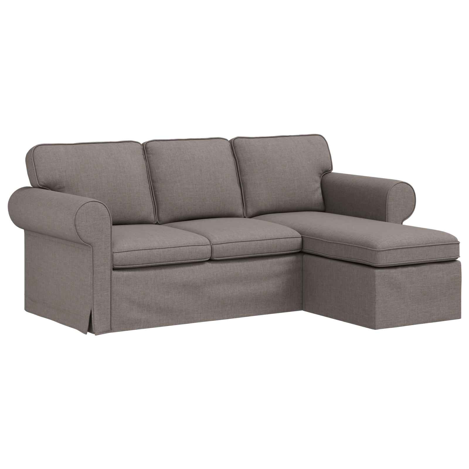 Canapé Taupe 195 x 138 x 80 cm tissu - XIOS