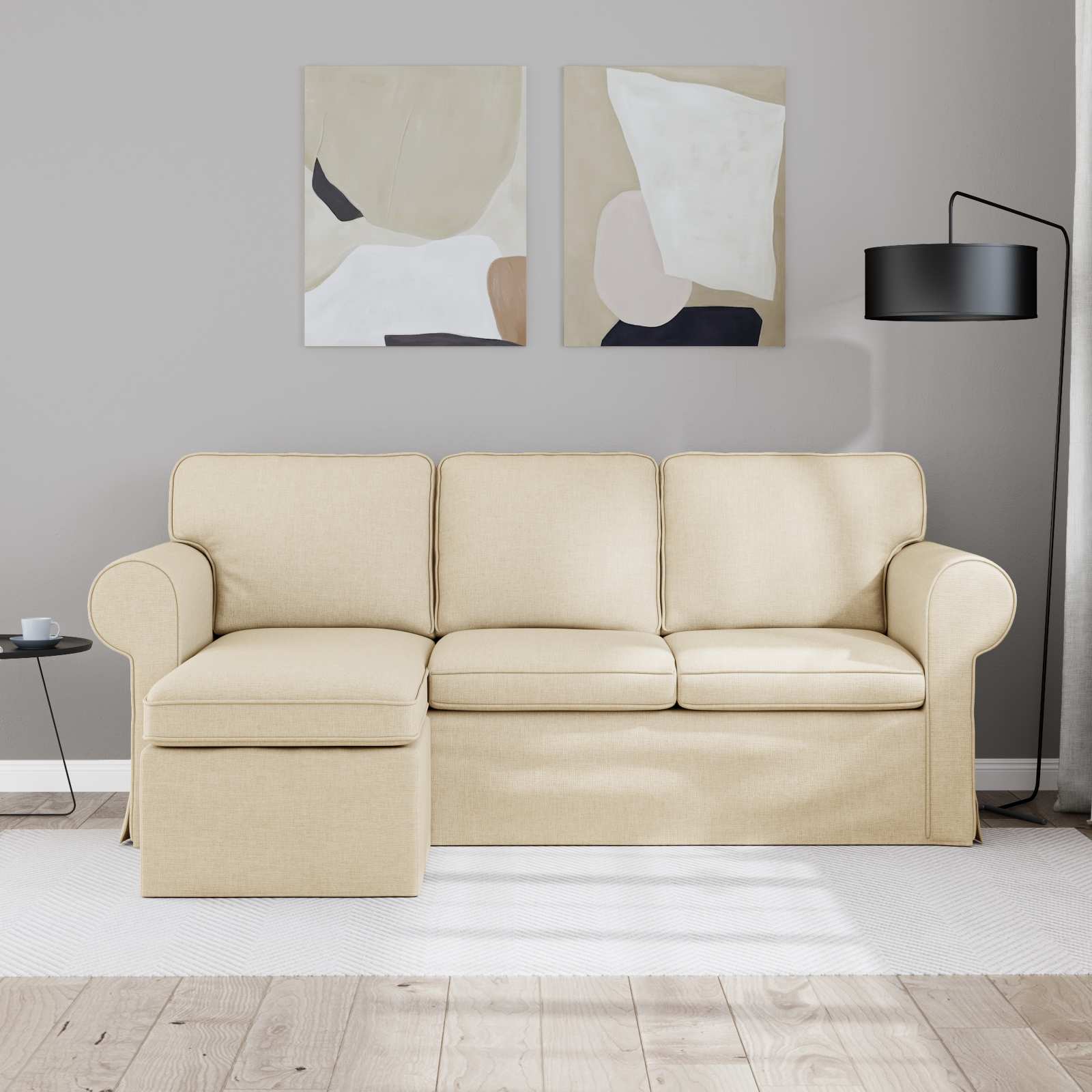 Canapé Crème 195 x 138 x 80 cm tissu