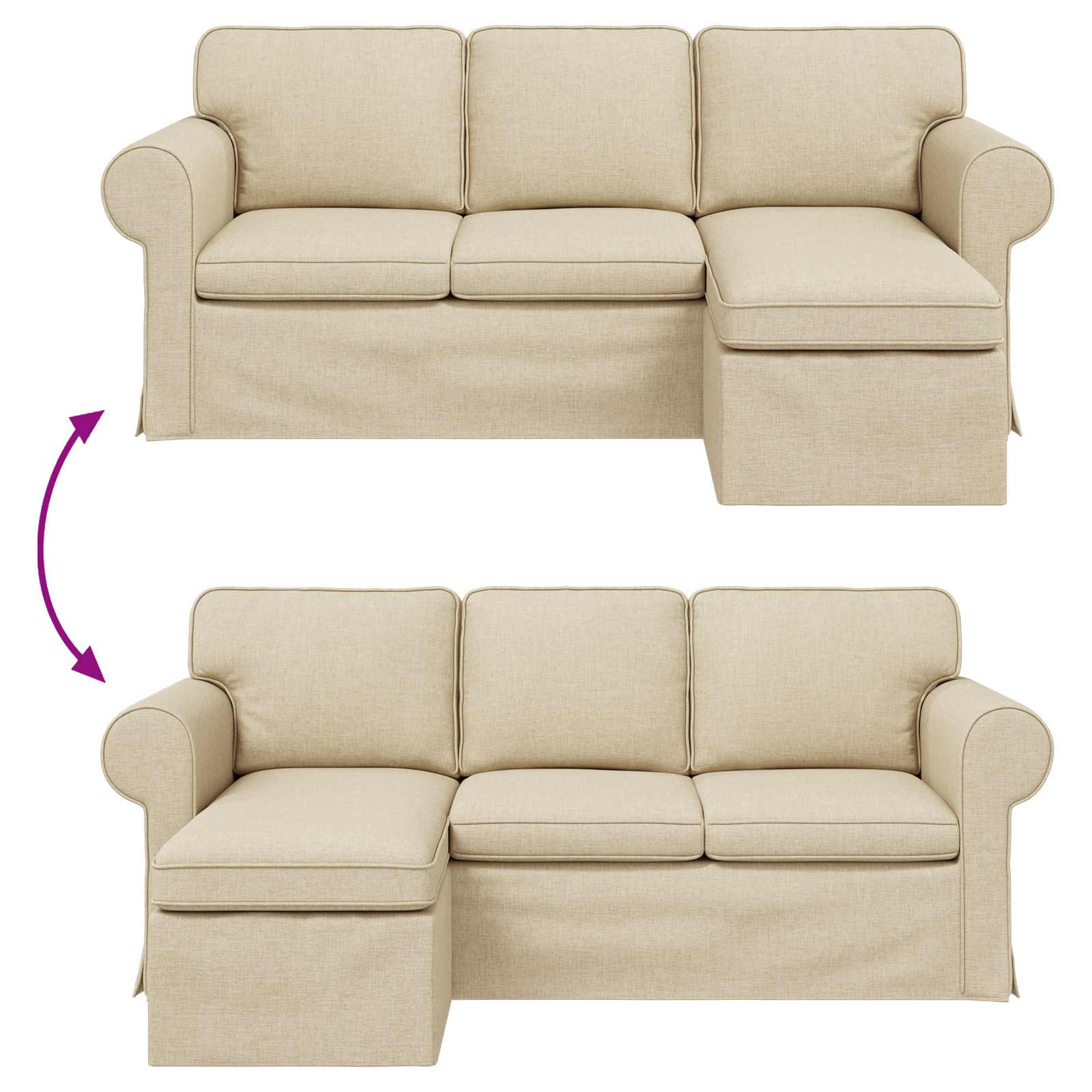 Canapé 160cm Crème Métал - XIOS