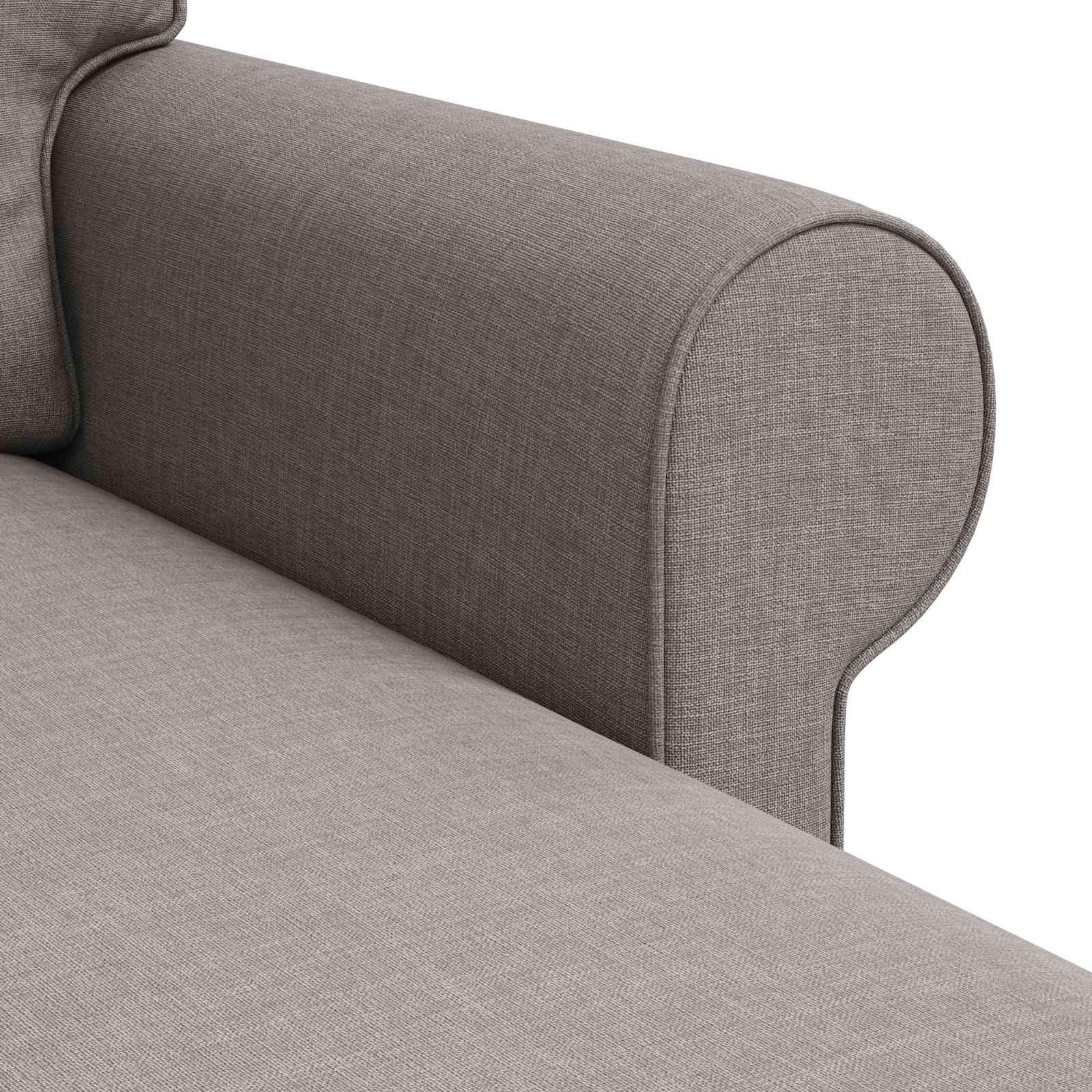 Canapé Taupe 215 x 138 x 80 cm tissu