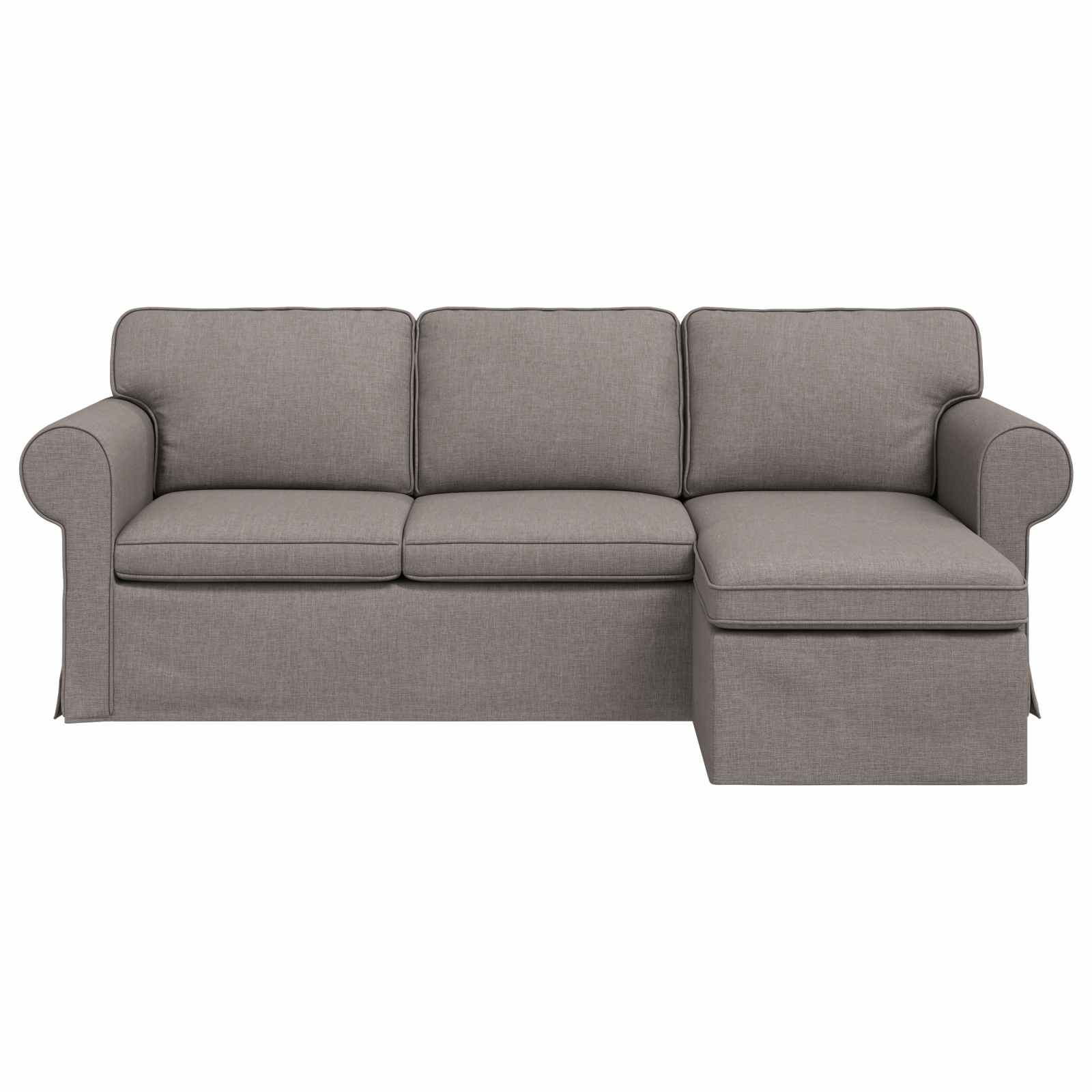 Canapé Taupe 215 x 138 x 80 cm tissu