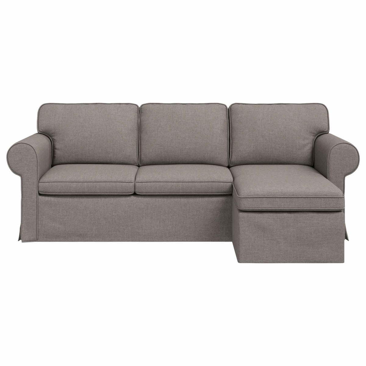 Canapé Taupe 215 x 138 x 80 cm tissu