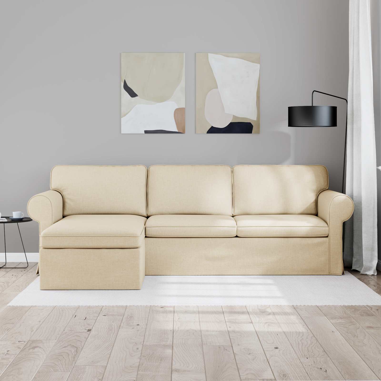 Canapé Crème 245 x 138 x 80 cm tissu - XIOS