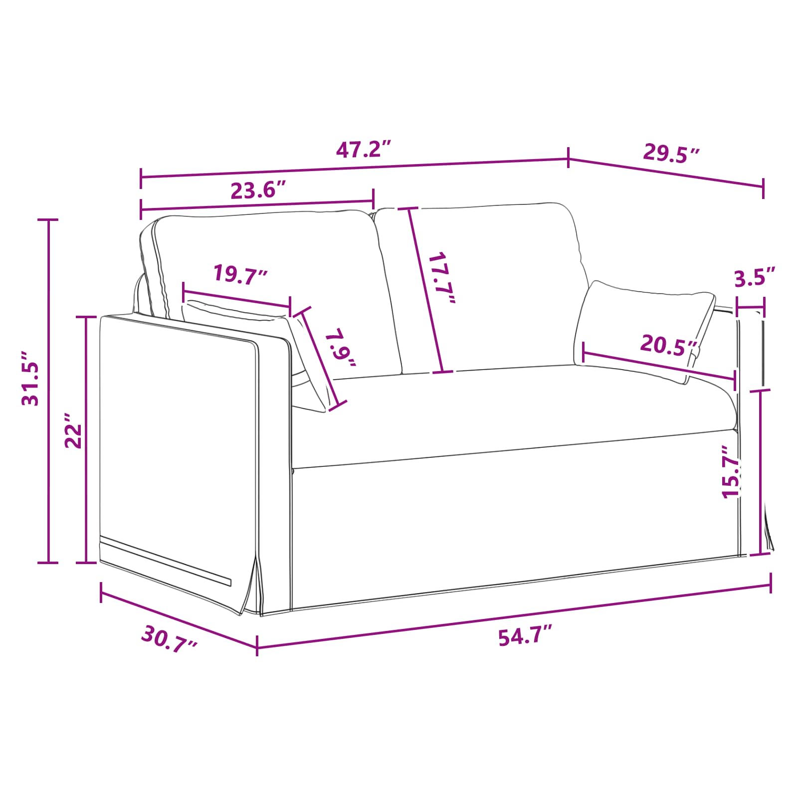 Canapé 120cm Gris foncé Métал - XIOS
