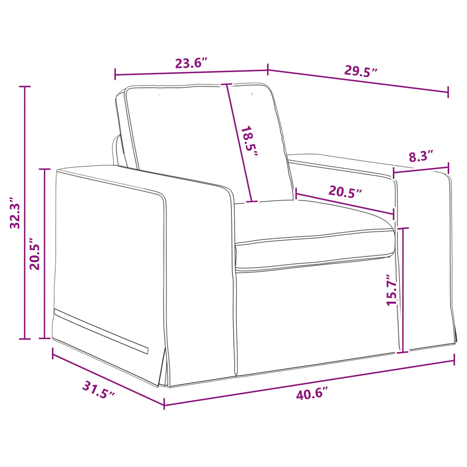 Canapé 60cm Gris foncé Métал - XIOS