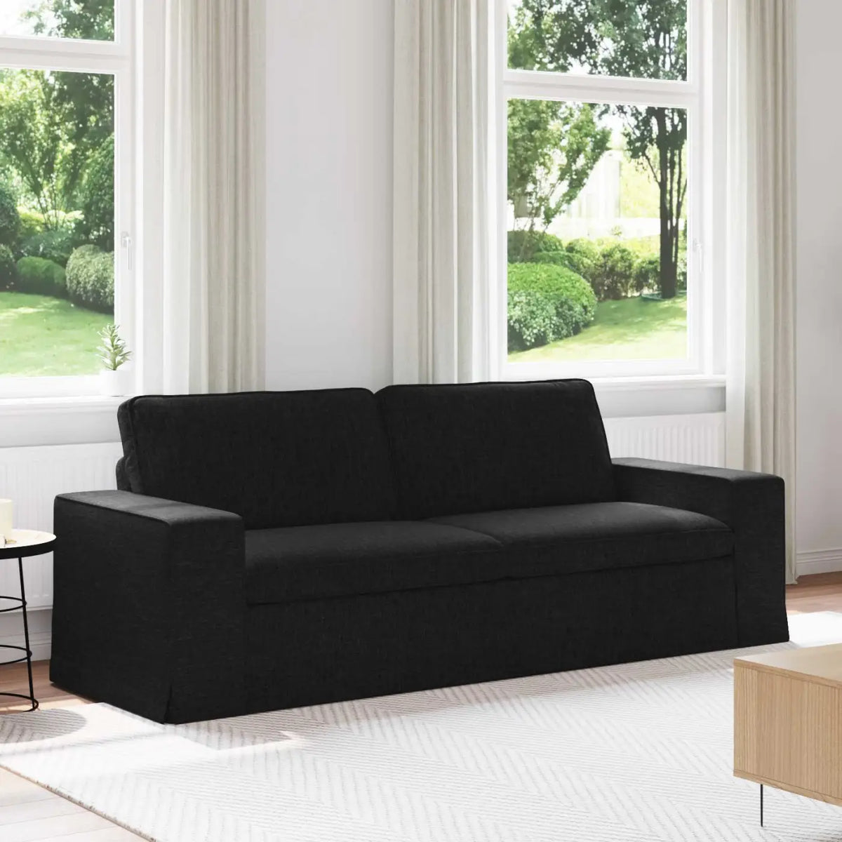 Canapé Noir 222 x 80 x 82 cm tissu - XIOS