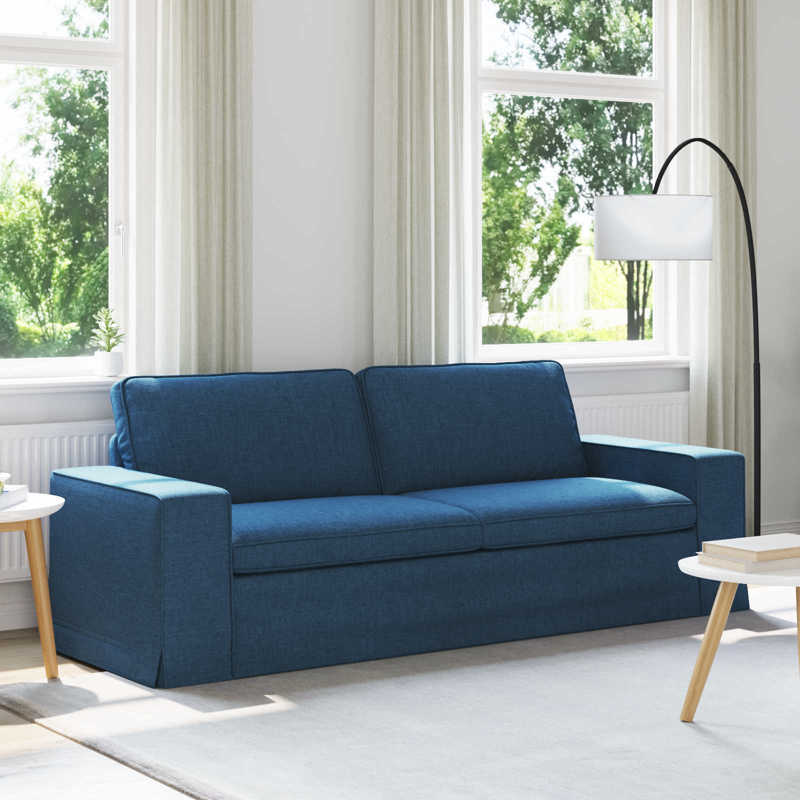 Canapé Bleu 222 x 80 x 82 cm tissu