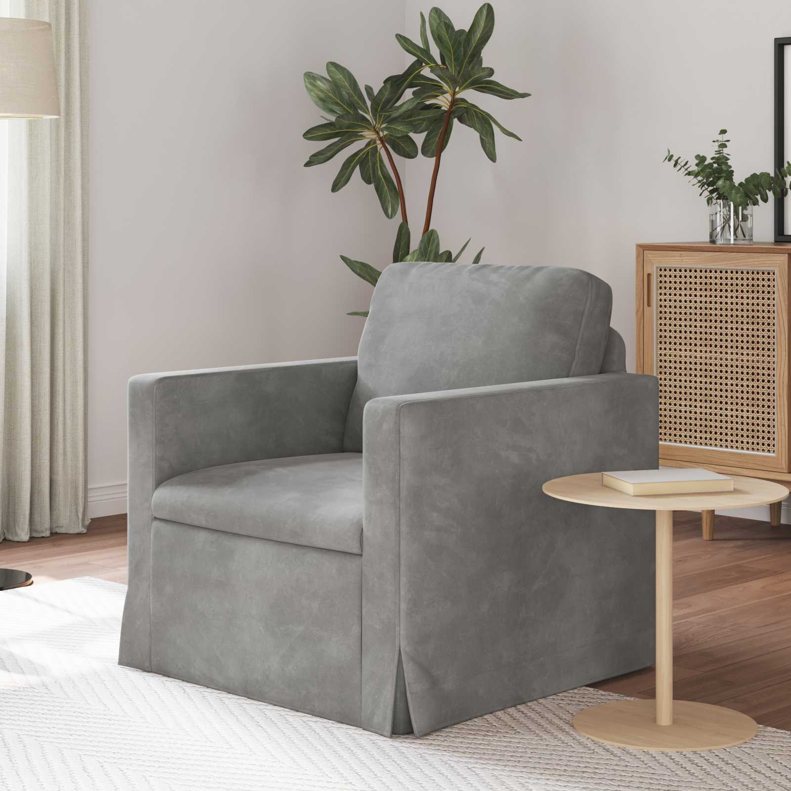 Canapé Gris clair 78 x 78 x 80 cm Velours - XIOS