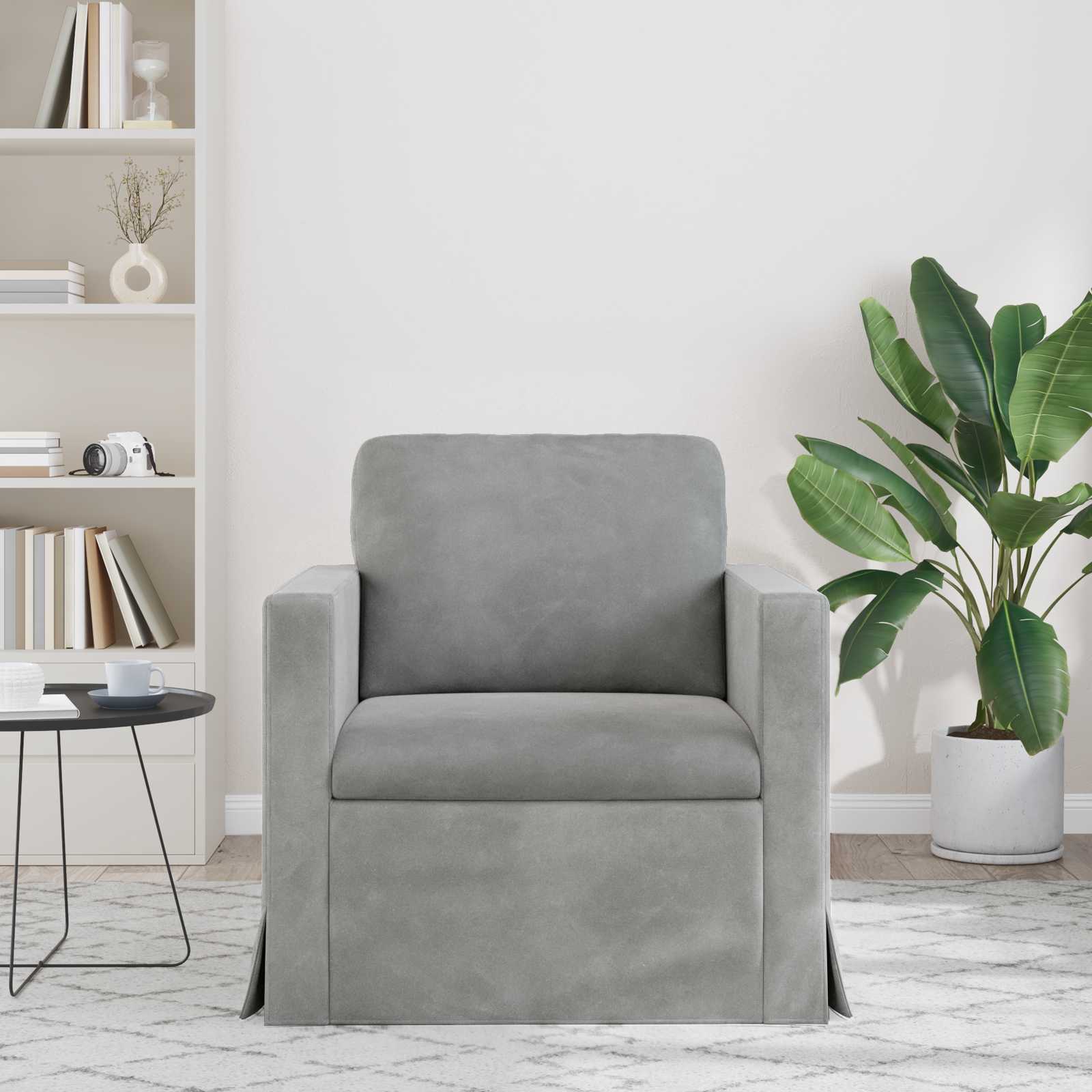 Canapé Gris clair 78 x 78 x 80 cm Velours - XIOS