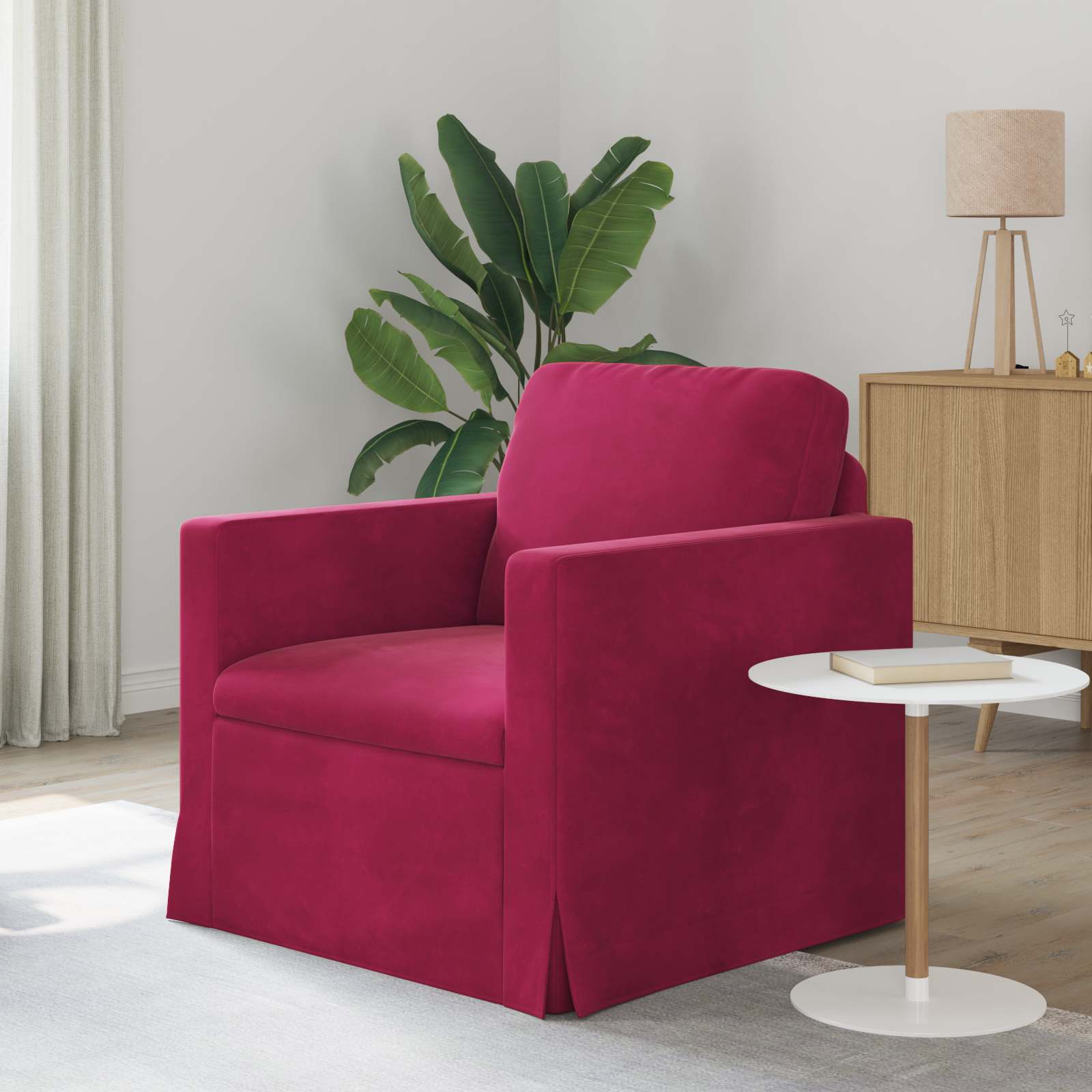Canapé Bordeaux 78 x 78 x 80 cm Velours - XIOS