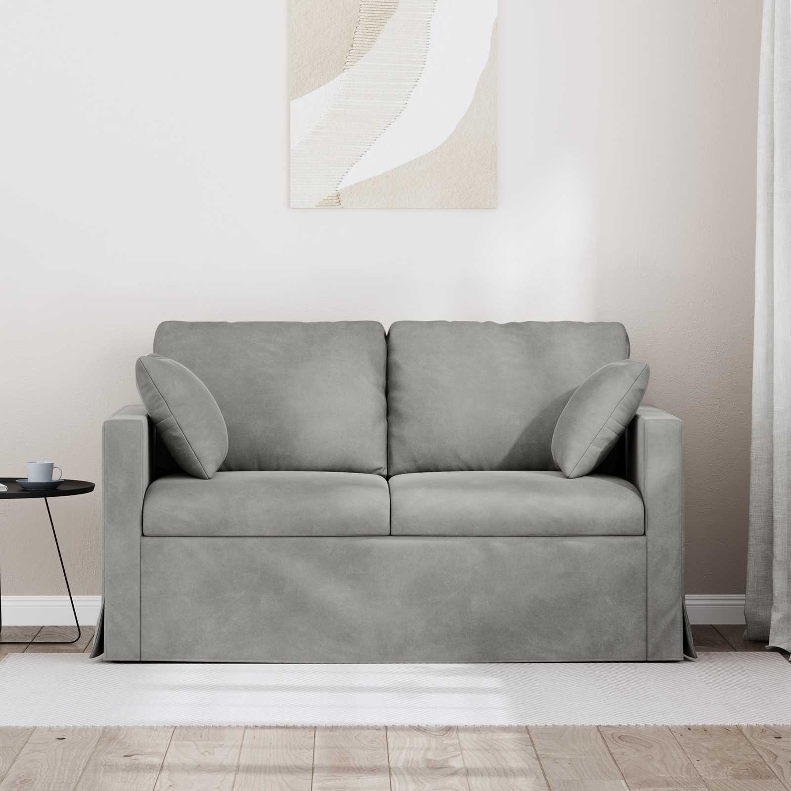 Canapé Gris clair 138 x 78 x 80 cm Velours - XIOS