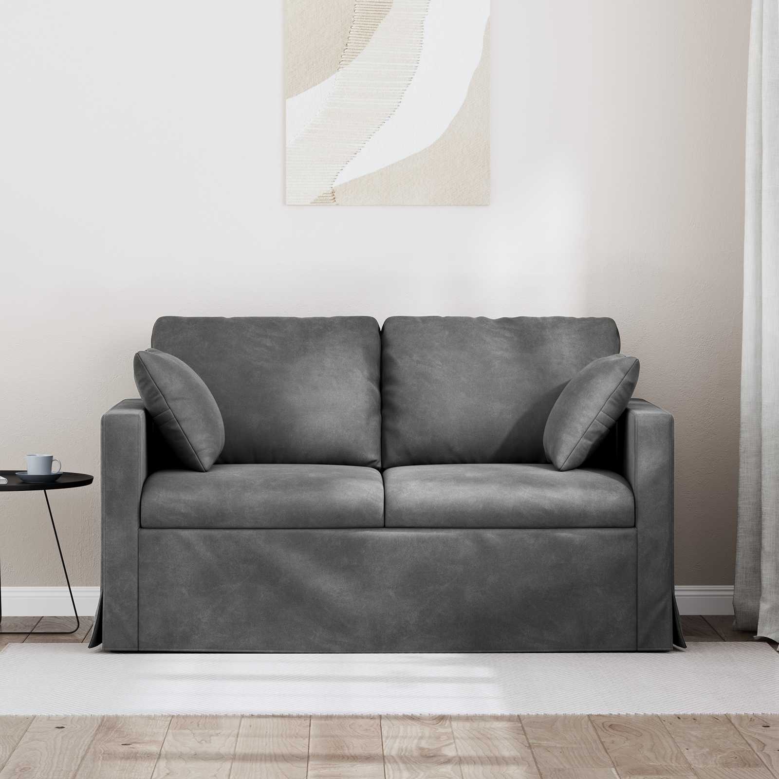 Canapé Gris foncé 138 x 78 x 80 cm Velours - XIOS