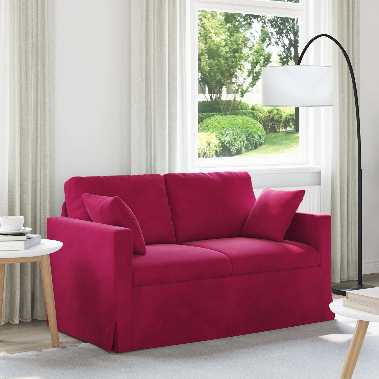 Canapé Bordeaux 138 x 78 x 80 cm Velours - XIOS