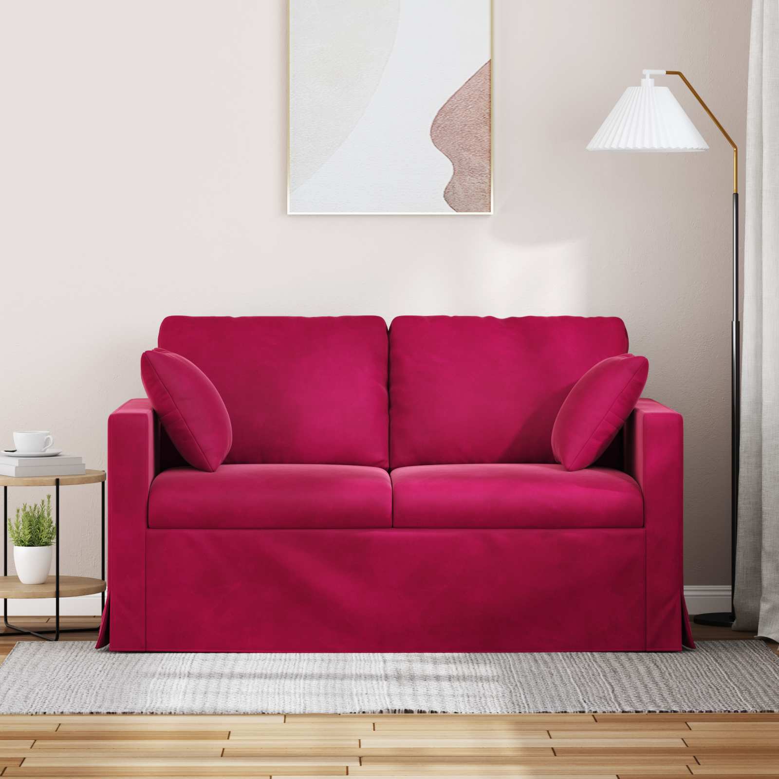 Canapé Bordeaux 138 x 78 x 80 cm Velours - XIOS