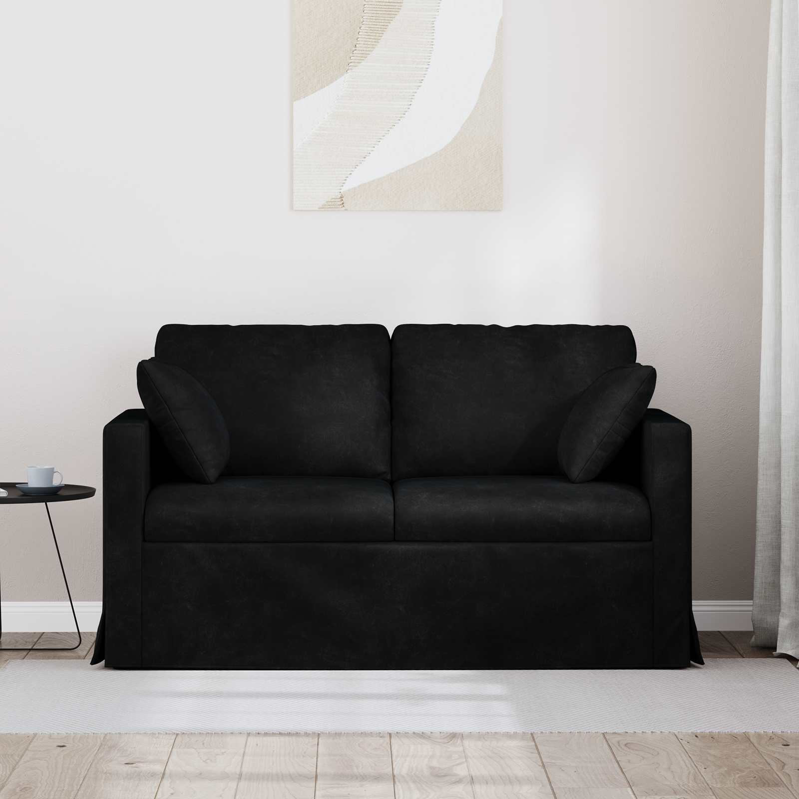 Canapé Noir 138 x 78 x 80 cm Velours - XIOS