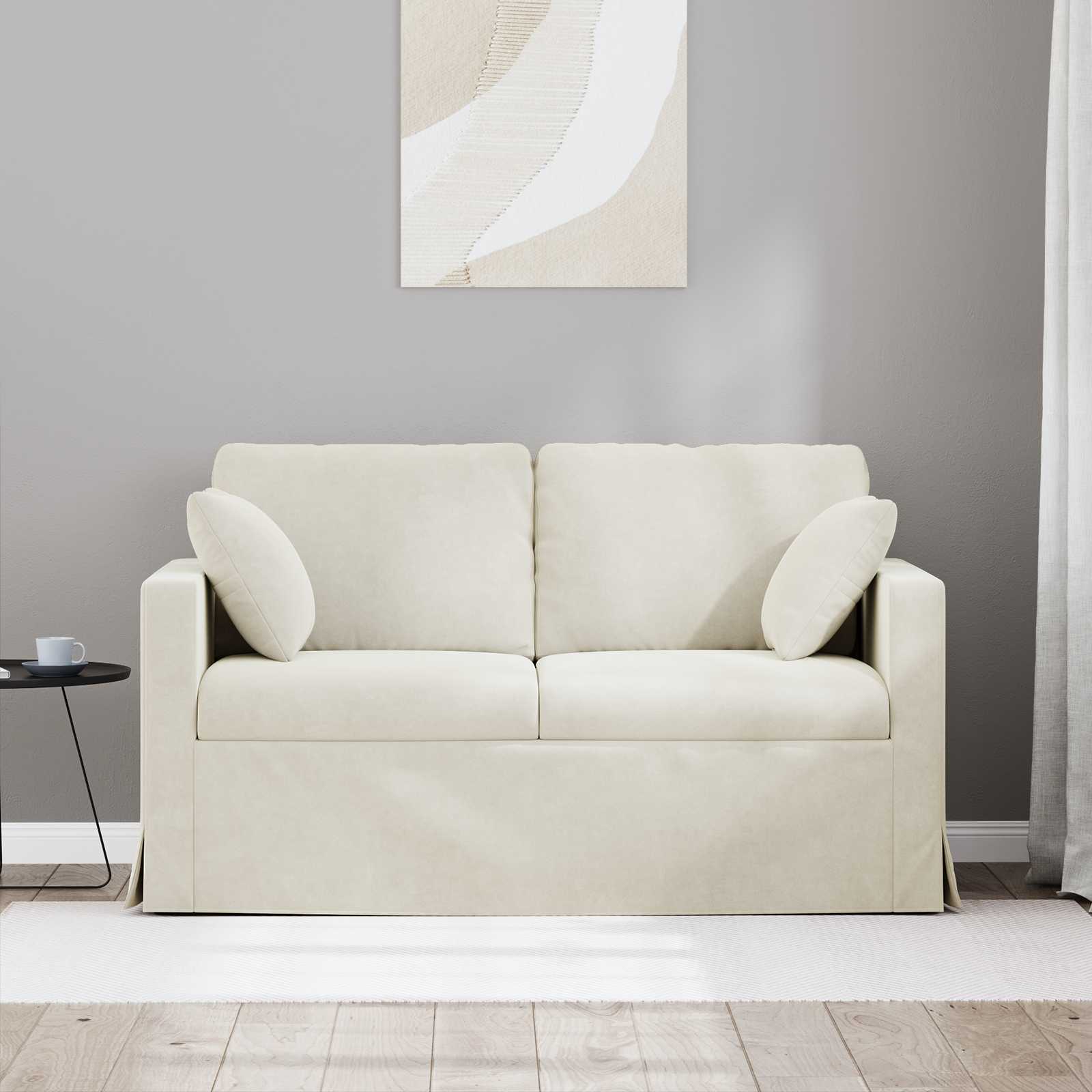 Canapé Crème 138 x 78 x 80 cm Velours - XIOS