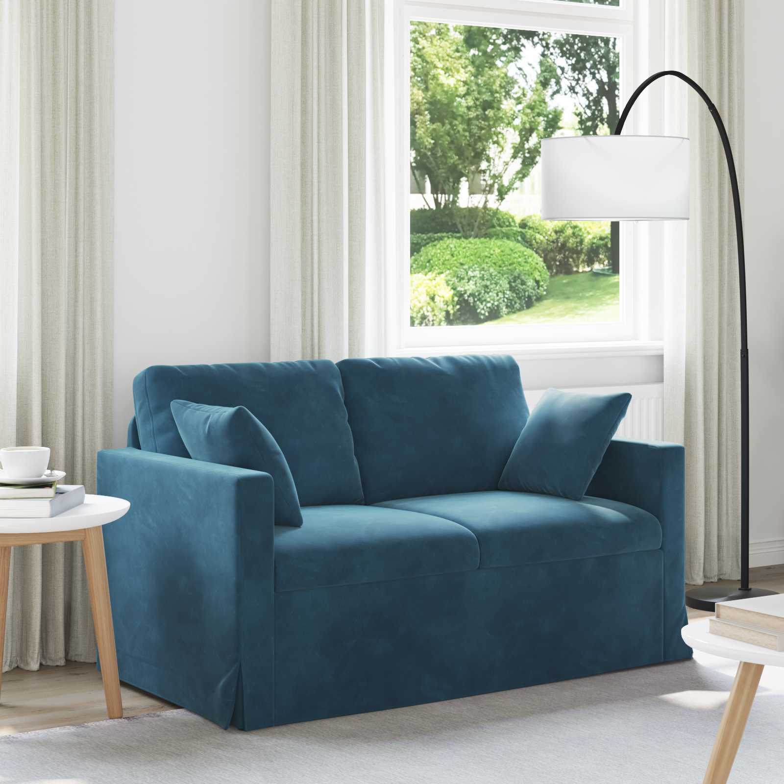 Canapé Bleu 138 x 78 x 80 cm Velours - XIOS