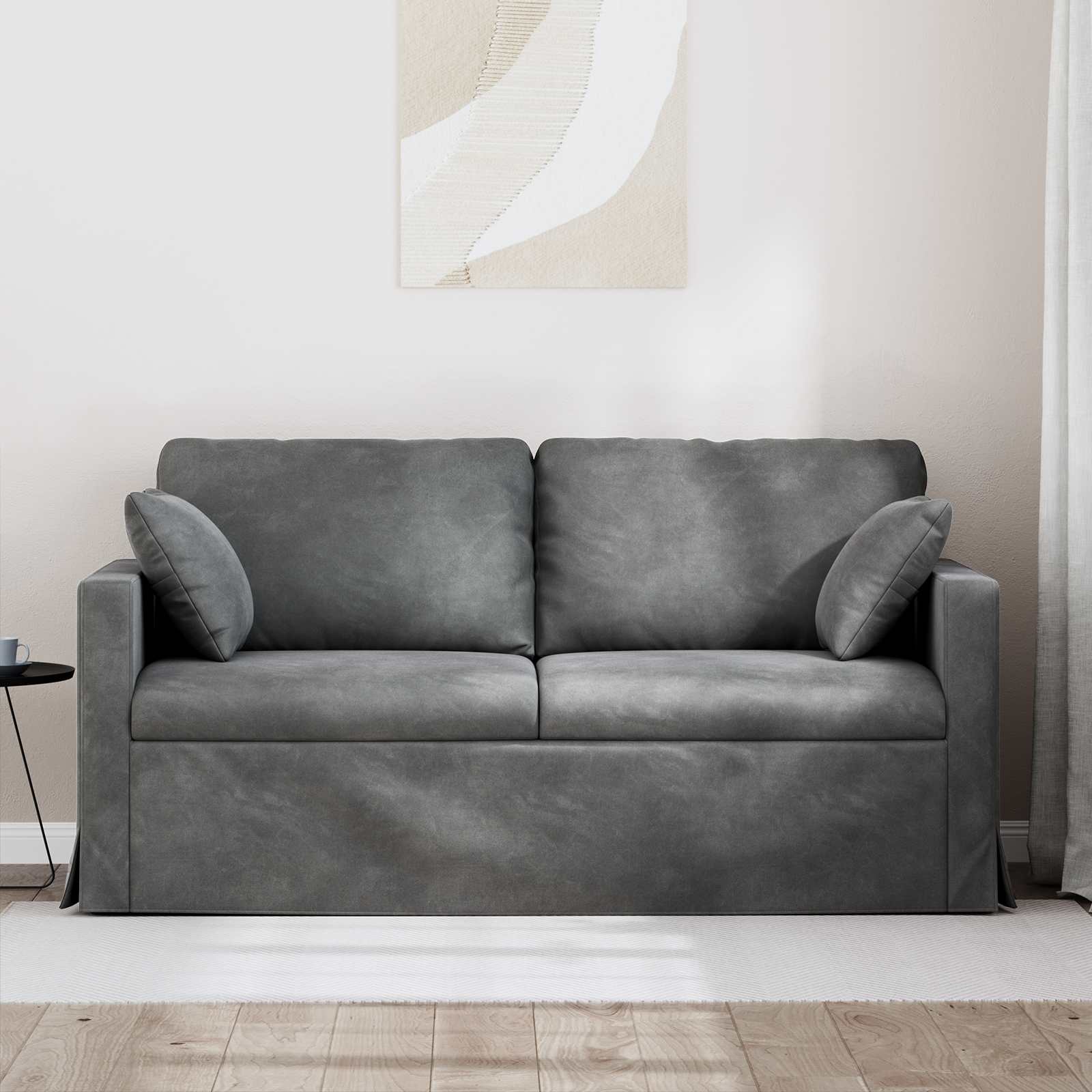 Canapé Gris foncé 158 x 78 x 80 cm Velours - XIOS