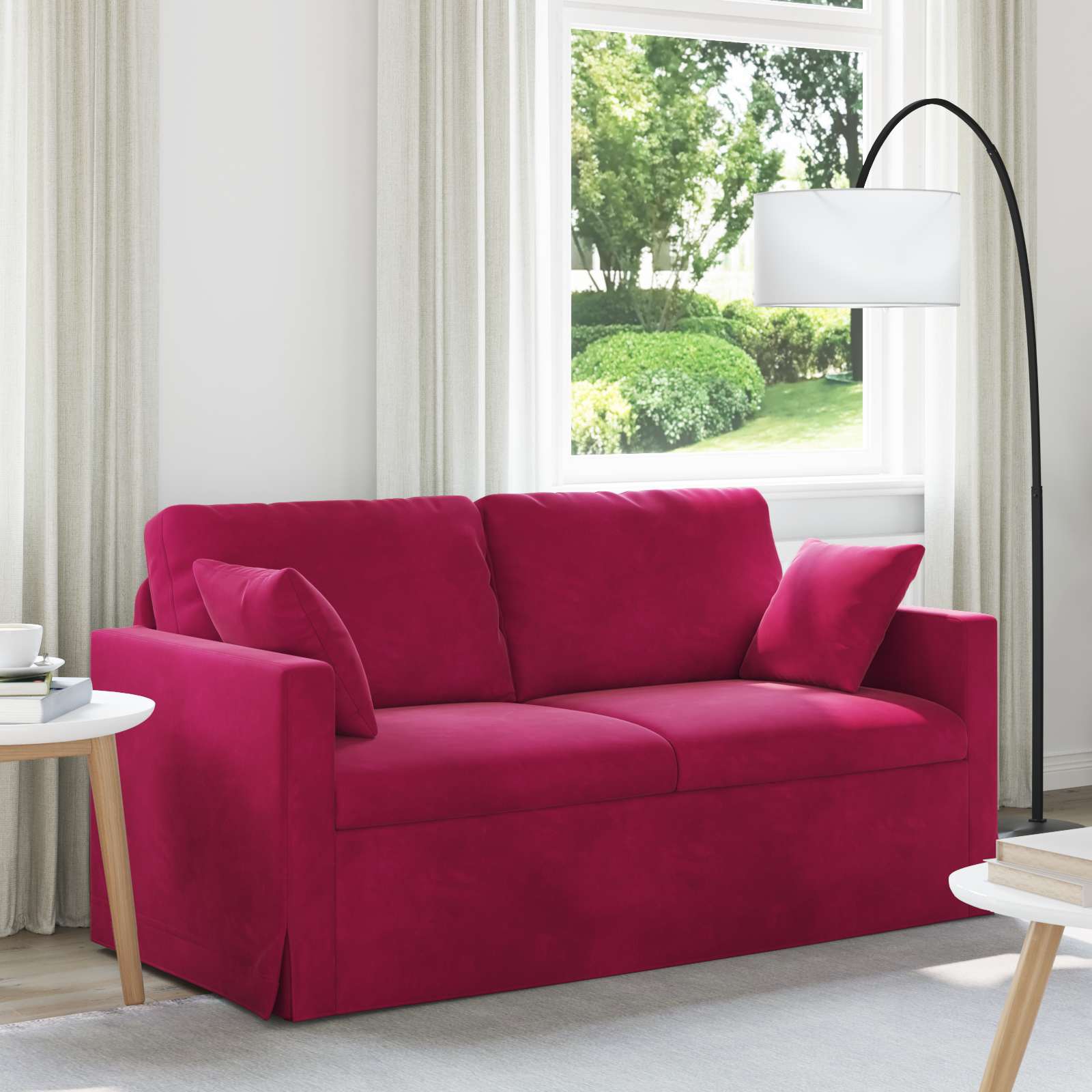 Canapé Bordeaux 158 x 78 x 80 cm Velours - XIOS