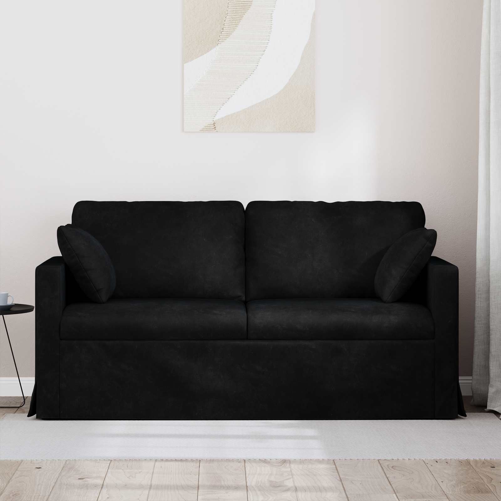 Canapé Noir 158 x 78 x 80 cm Velours - XIOS