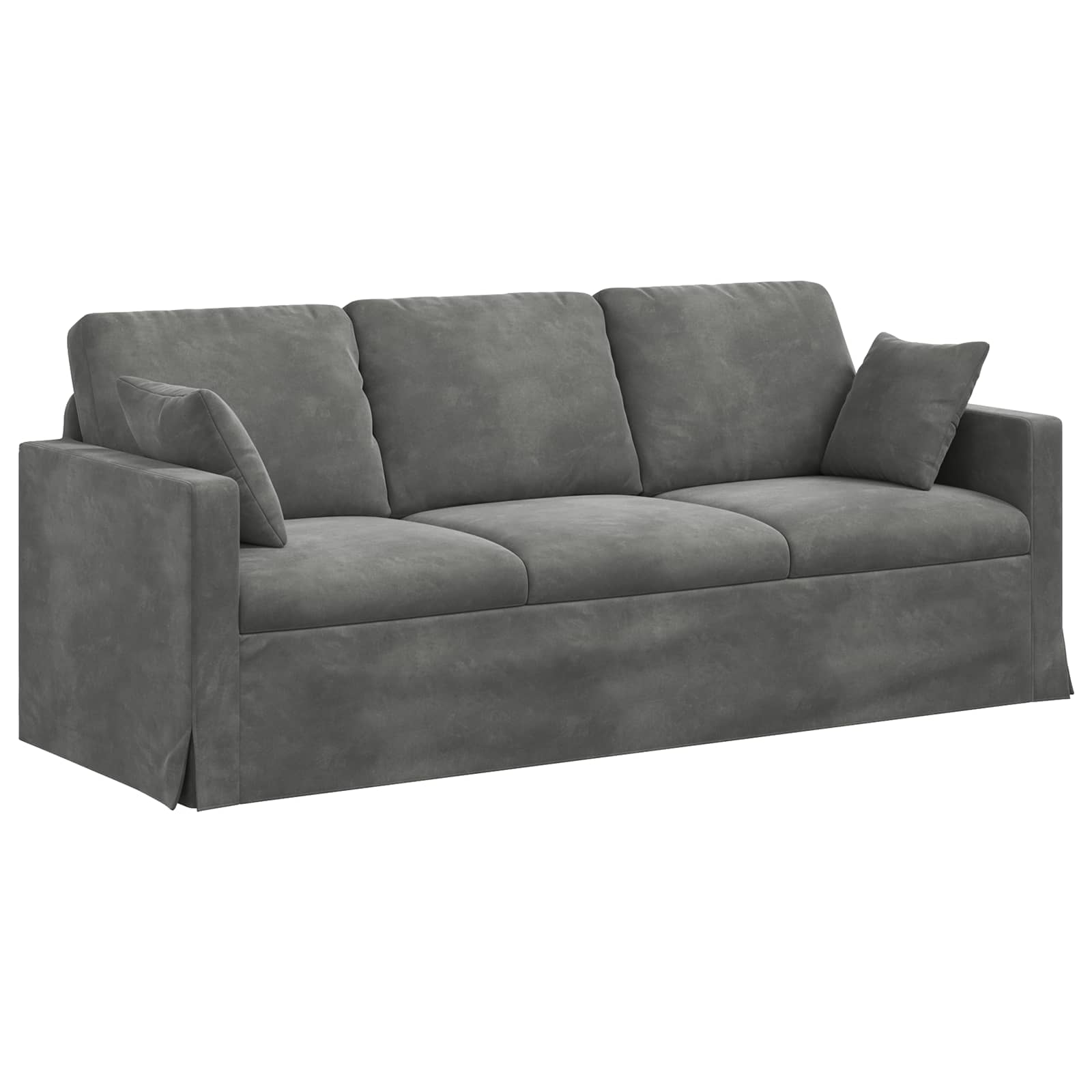 Canapé Gris foncé 198 x 78 x 80 cm Velours - XIOS