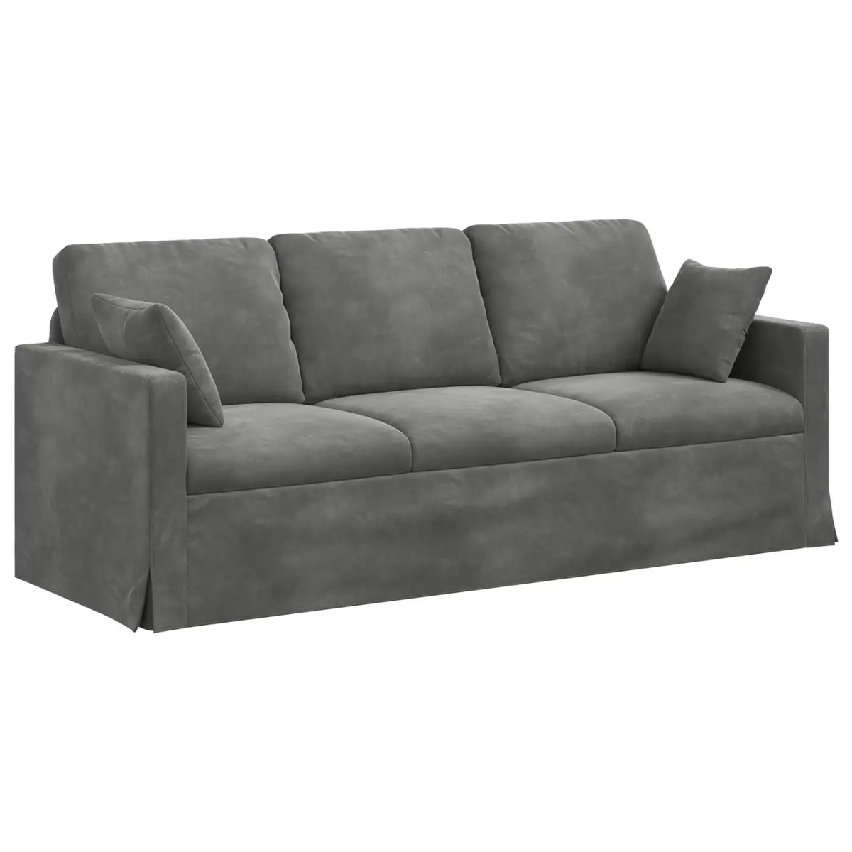Canapé Gris foncé 198 x 78 x 80 cm Velours - XIOS