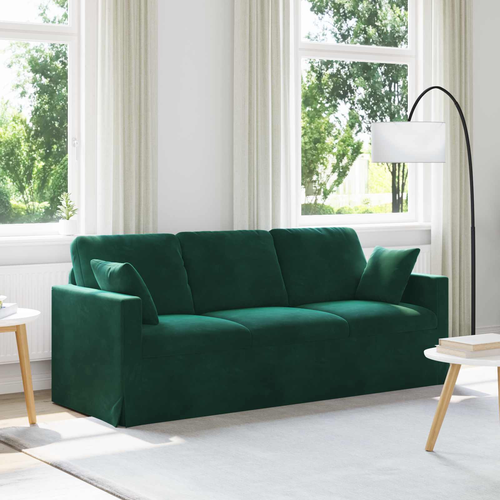 Canapé Vert foncé 198 x 78 x 80 cm Velours - XIOS