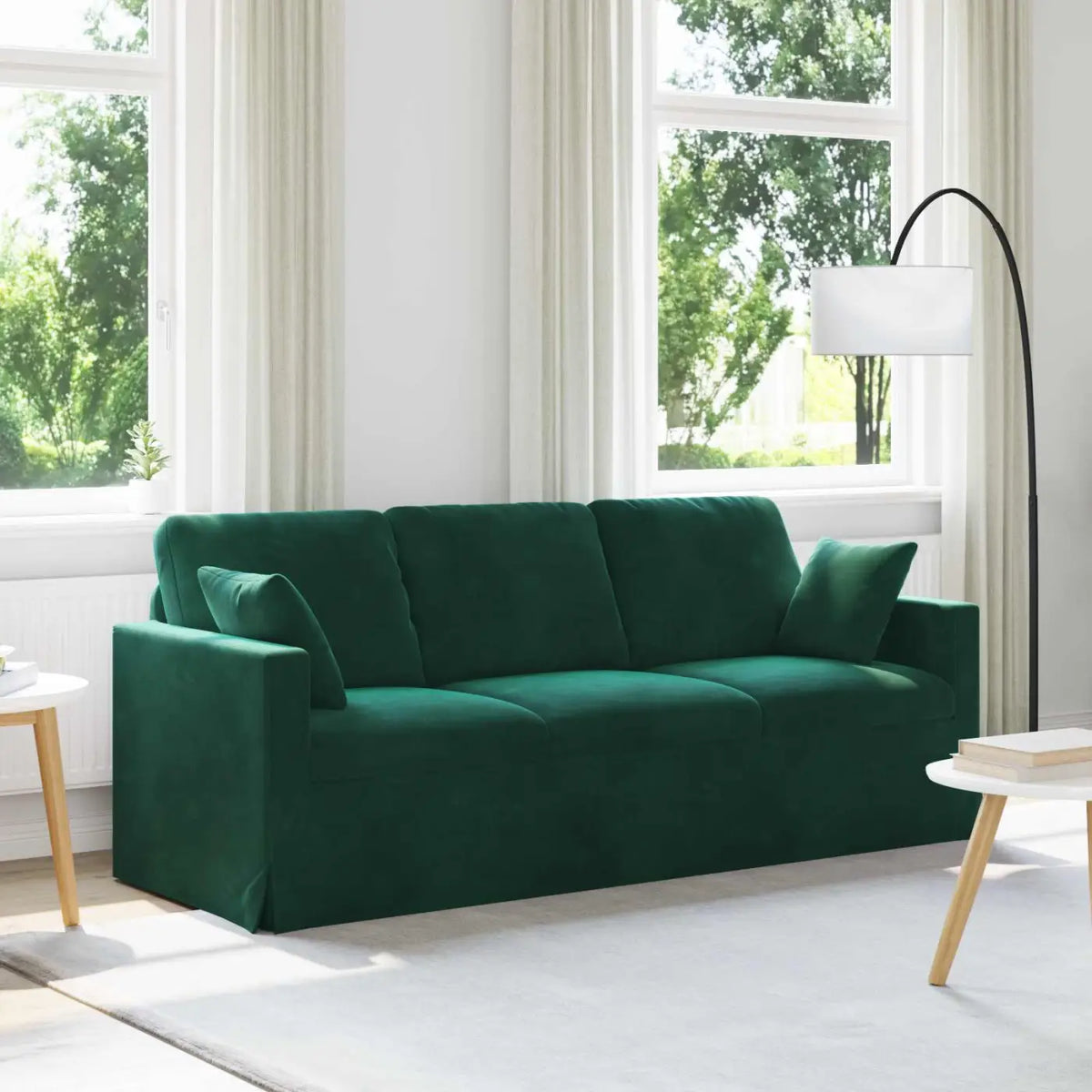 Canapé Vert foncé 198 x 78 x 80 cm Velours - XIOS