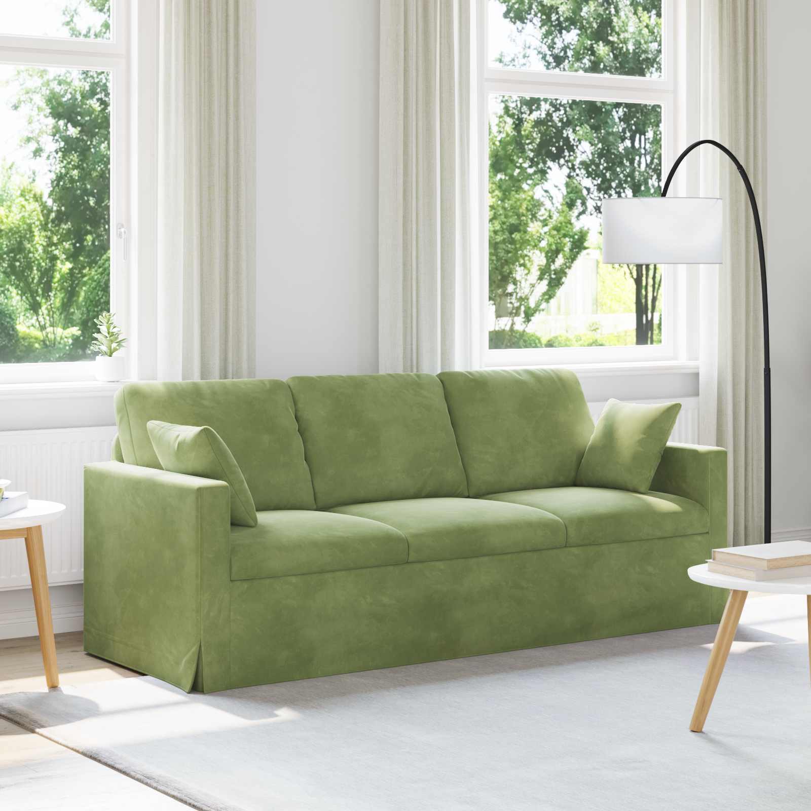 Canapé Vert clair 198 x 78 x 80 cm Velours - XIOS