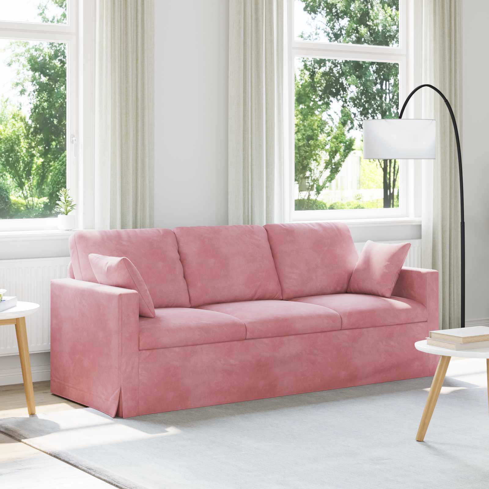 Canapé Rose 198 x 78 x 80 cm Velours - XIOS