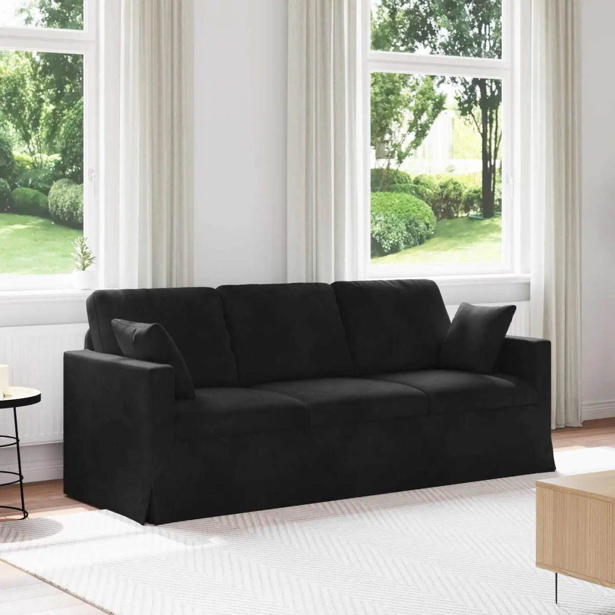 Canapé Noir 198 x 78 x 80 cm Velours - XIOS