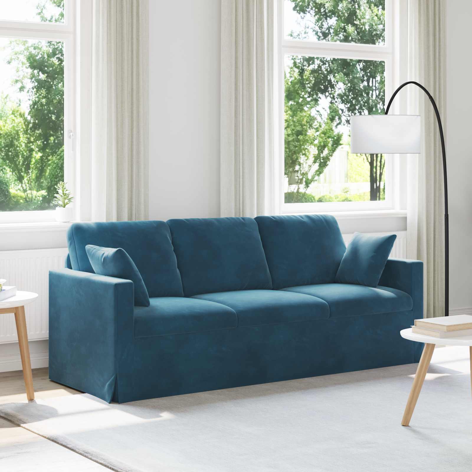 Canapé Bleu 198 x 78 x 80 cm Velours - XIOS