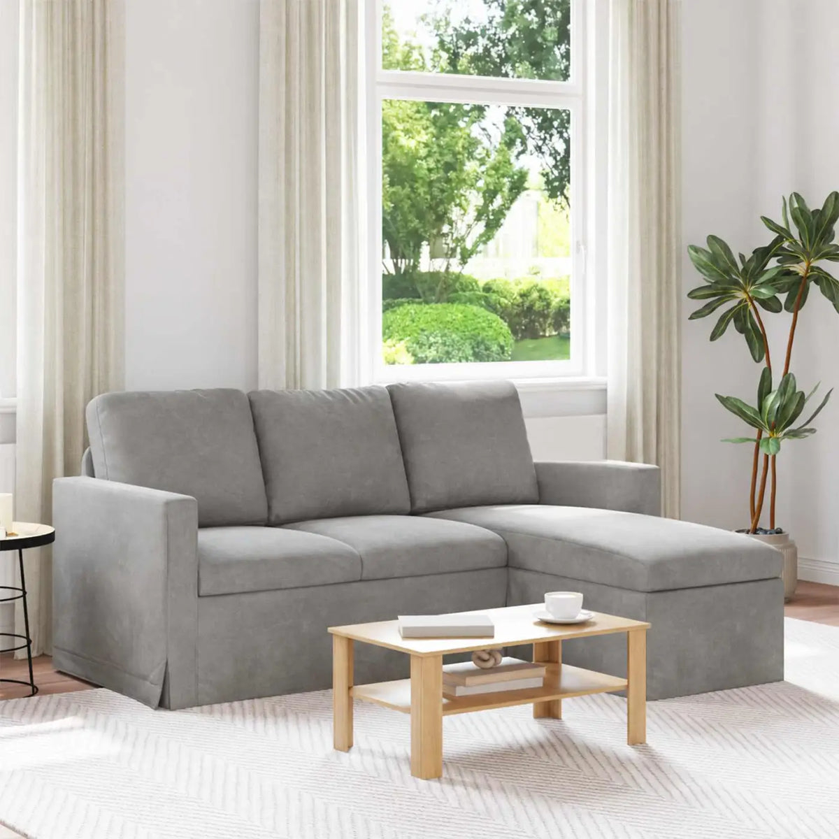 Canapé Gris clair 178 x 134 x 80 cm Velours - XIOS