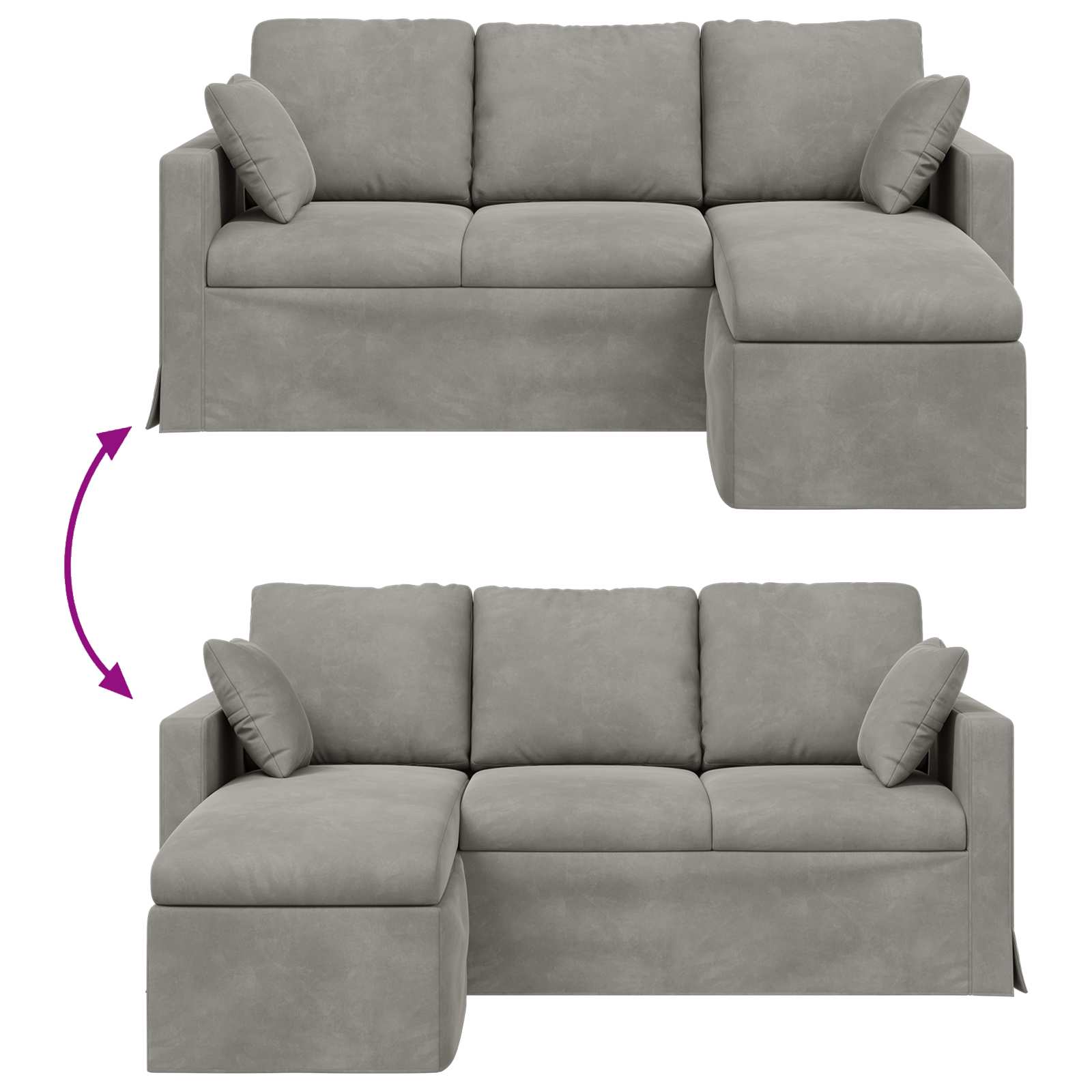 Canapé Gris clair 178 x 134 x 80 cm Velours