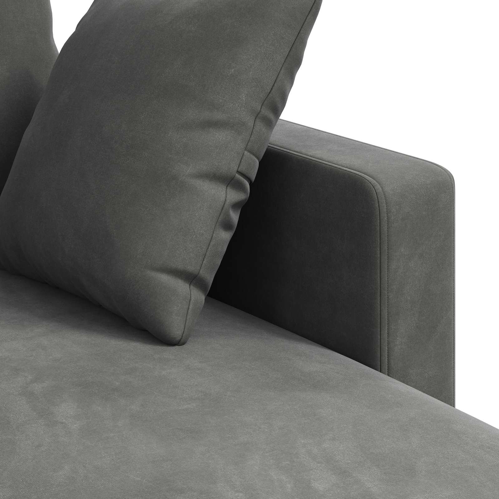 Canapé Gris foncé 178 x 134 x 80 cm Velours - XIOS