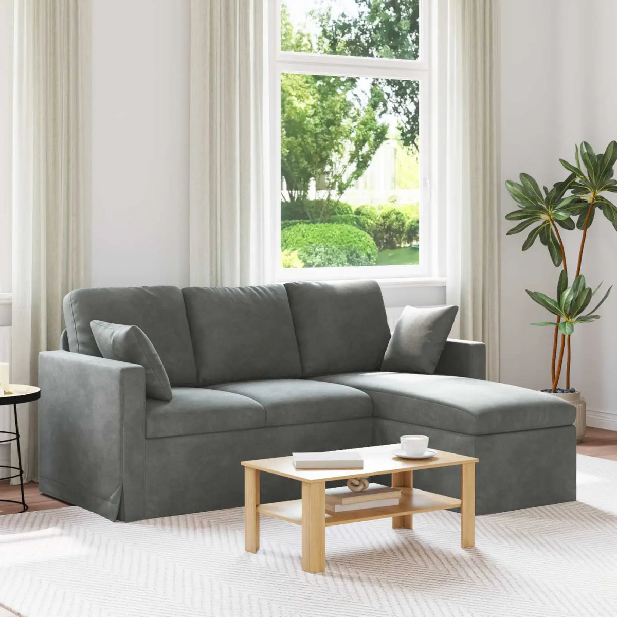 Canapé Gris foncé 178 x 134 x 80 cm Velours - XIOS
