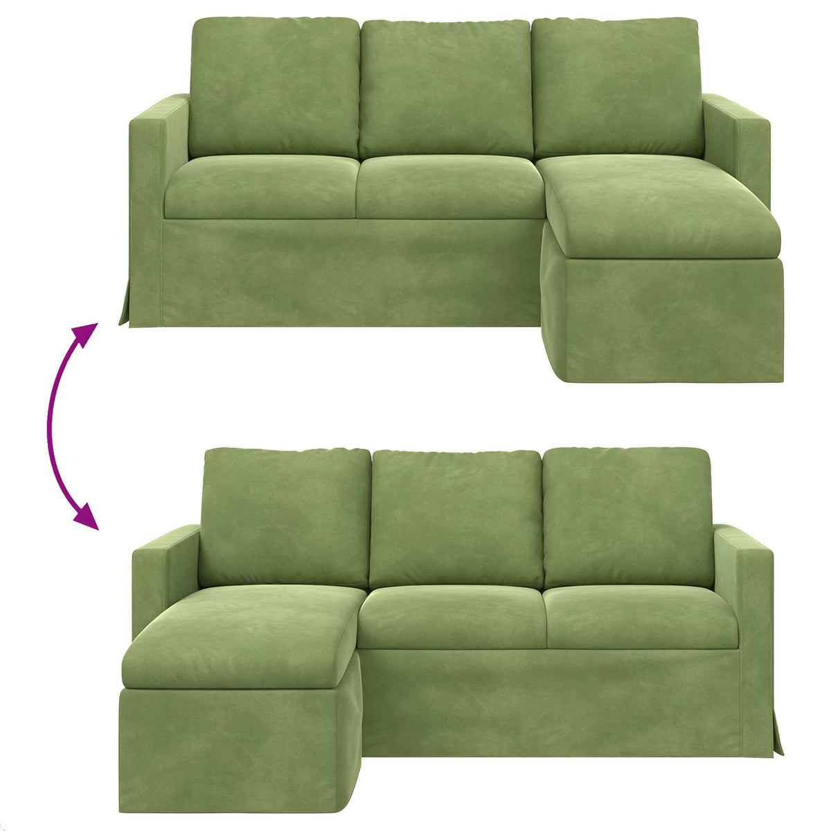 Canapé Vert clair 178 x 134 x 80 cm Velours