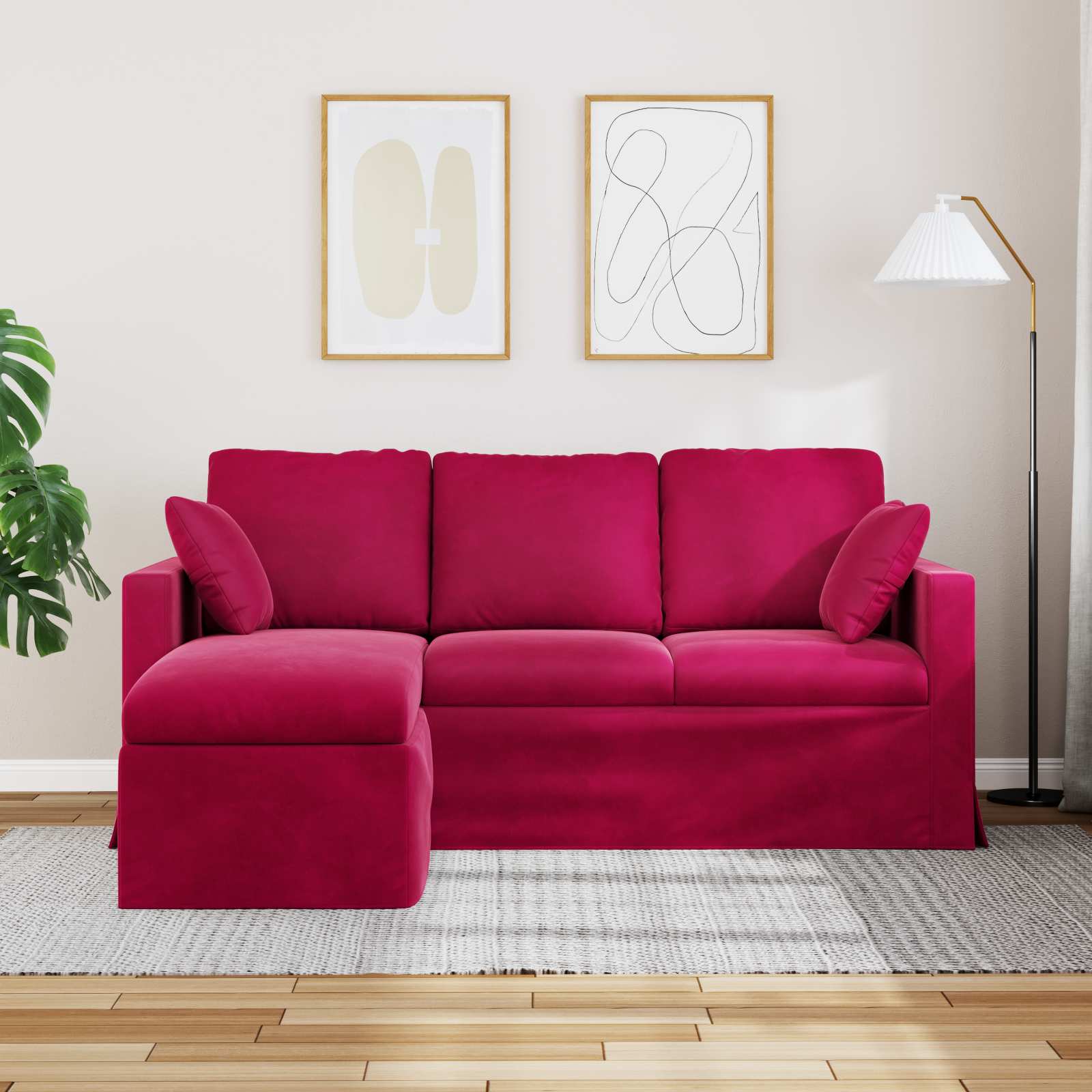 Canapé Bordeaux 178 x 134 x 80 cm Velours