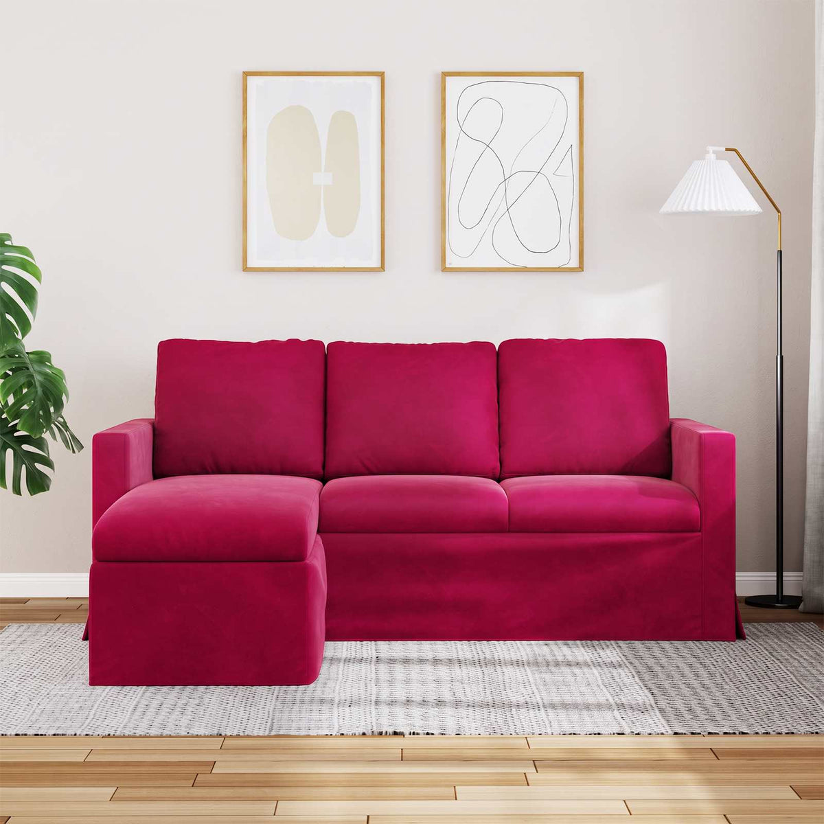 Canapé Bordeaux 178 x 134 x 80 cm Velours