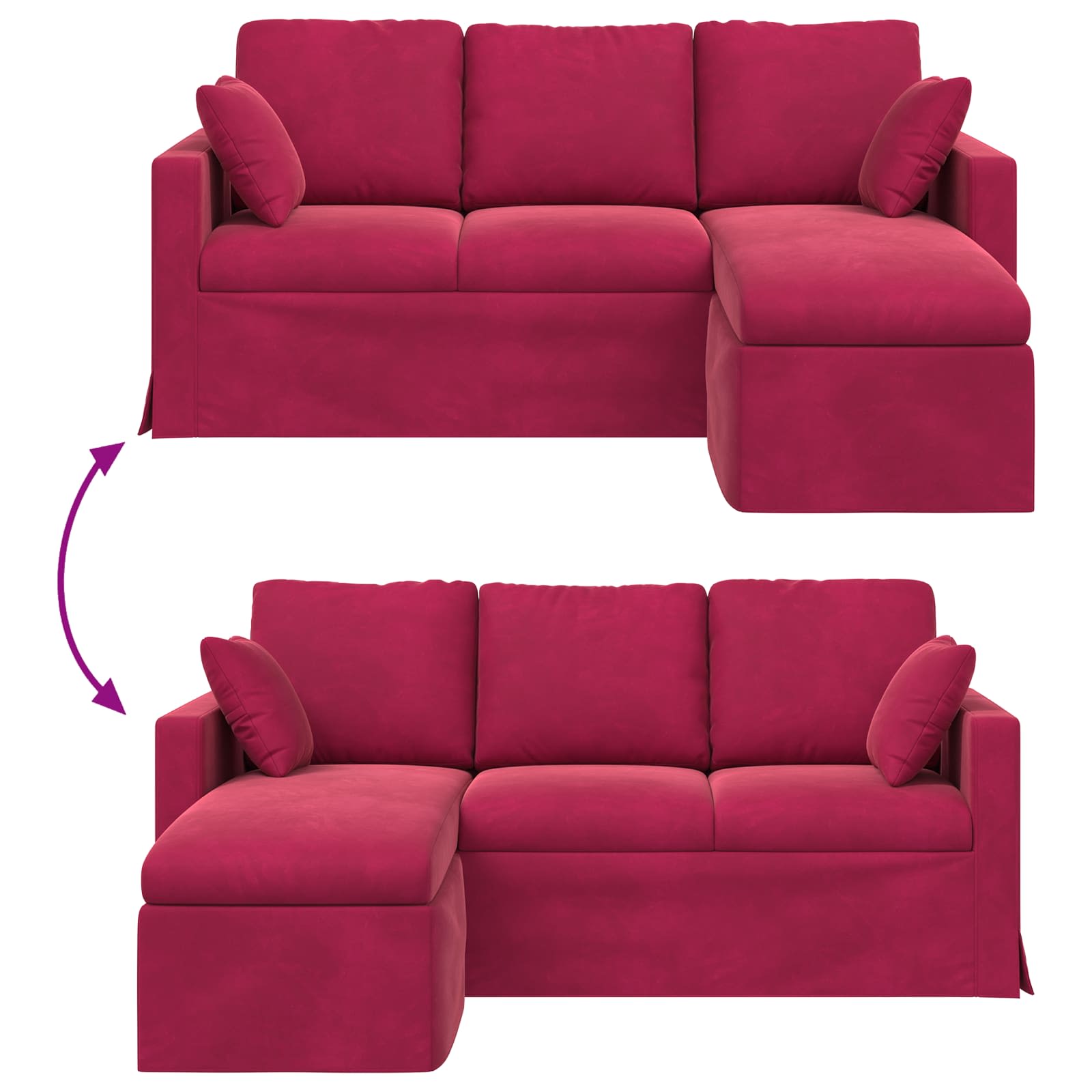 Canapé Bordeaux 178 x 134 x 80 cm Velours